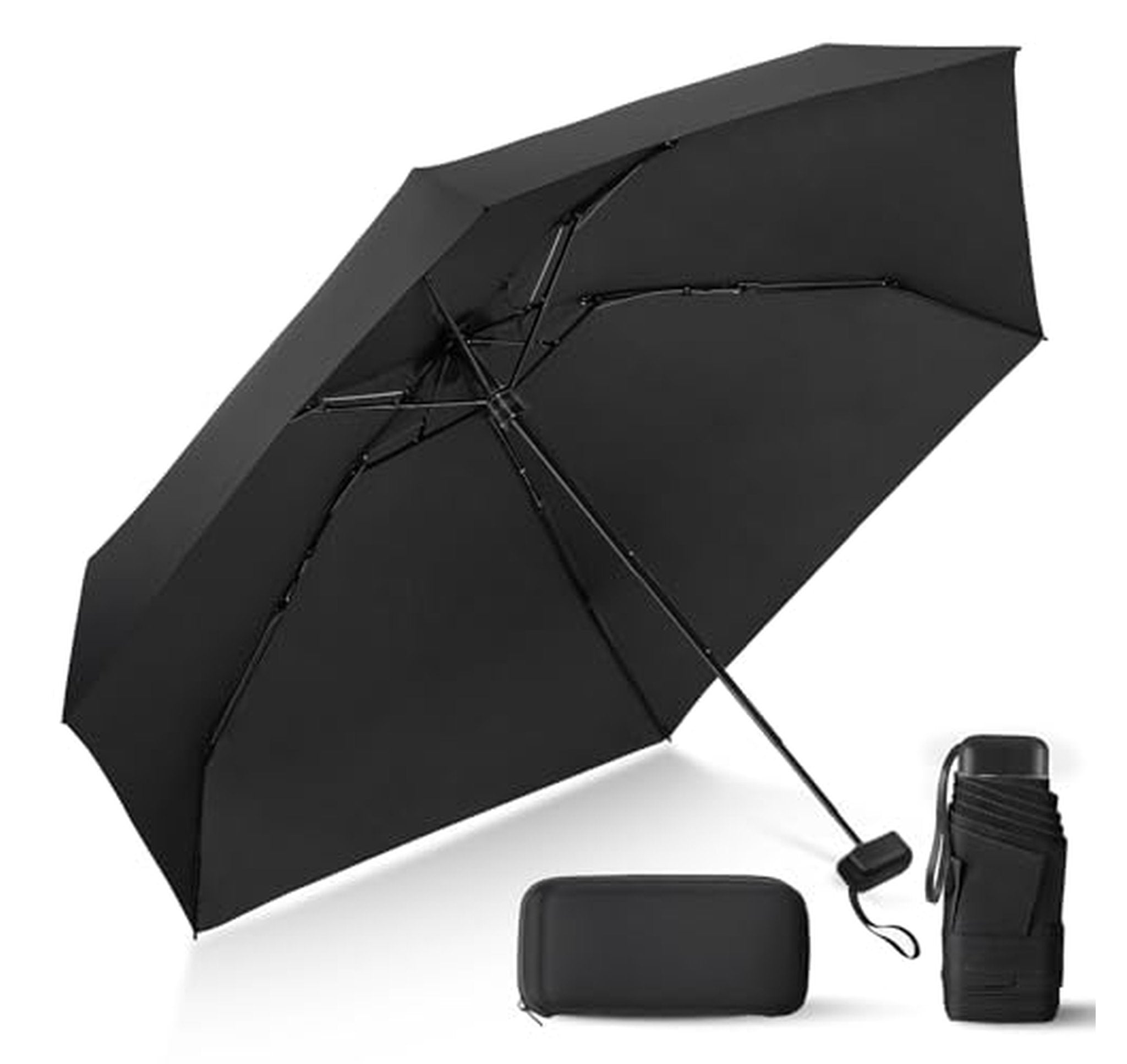 Compact Folding Travel Umbrella with Case