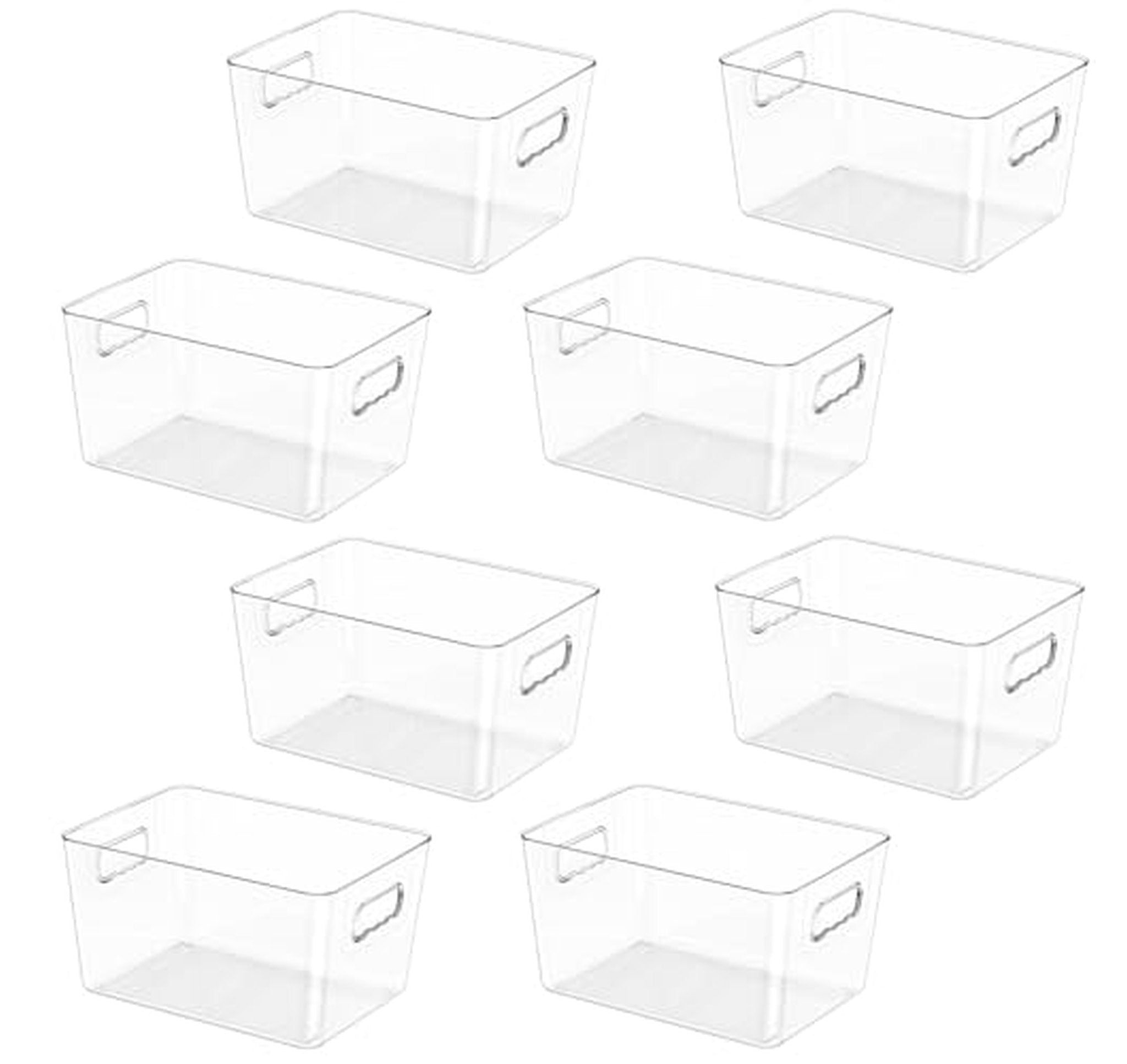 8 Pack Stackable Plastic Pantry Storage Bins