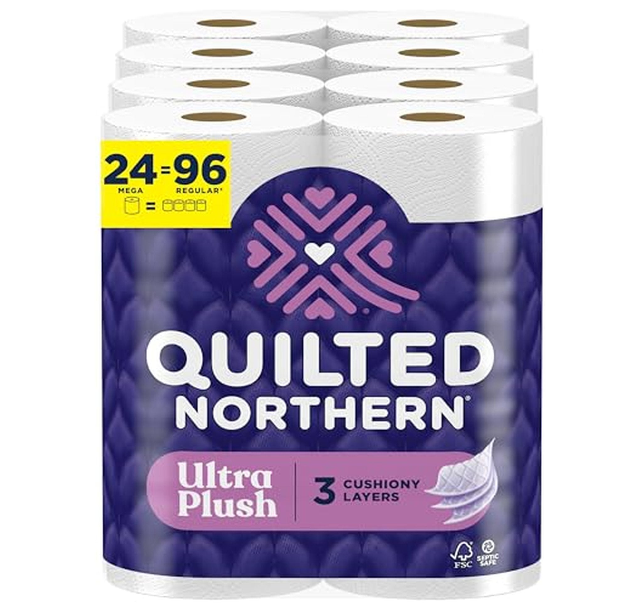 72 Mega Rolls Quilted Northern Ultra Plush Toilet Paper (=288 Regular Rolls)
