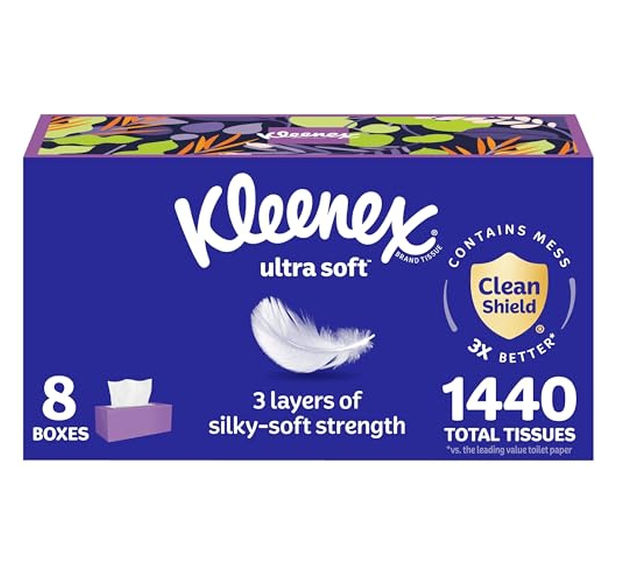 8 Pack Kleenex Ultra Soft 3-Ply Facial Tissues
