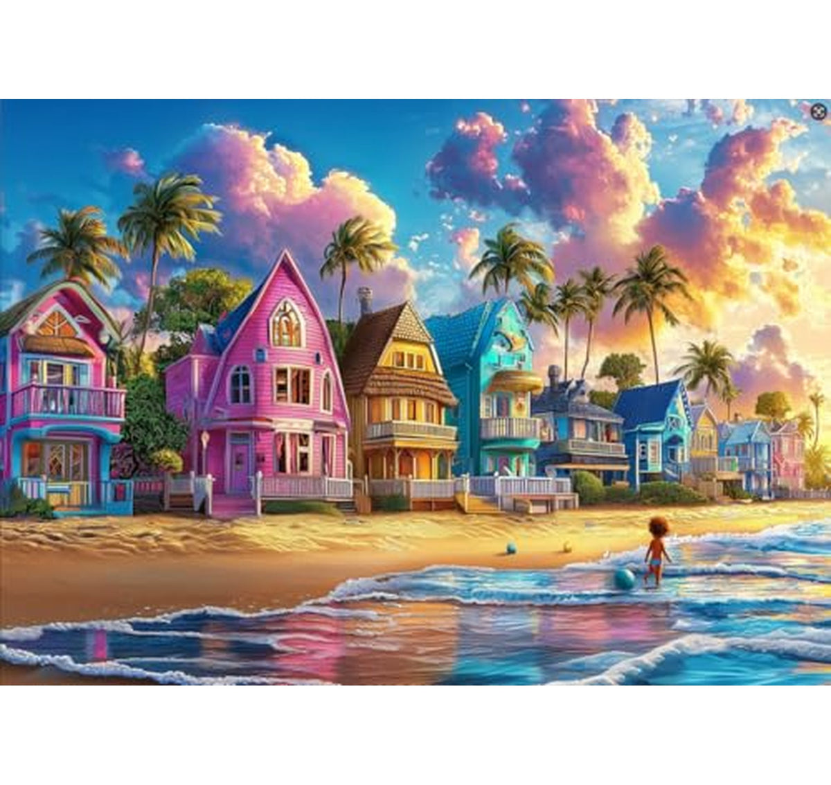 500 Piece Tropical Beach Houses Jigsaw Puzzle