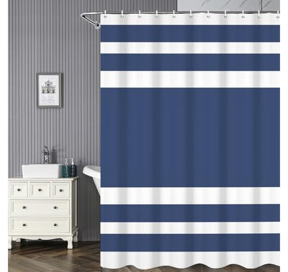 Modern Abstract Striped Fabric Shower Curtain 72x72