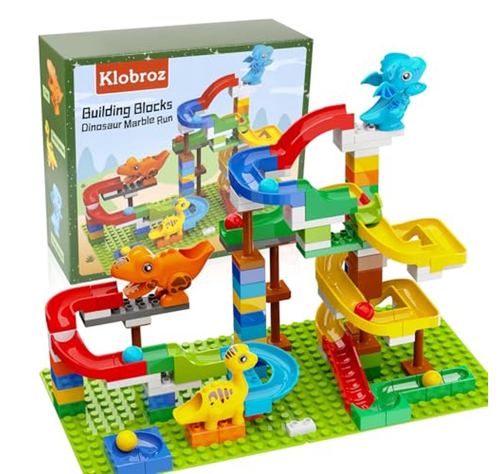 127-Piece Dinosaur Marble Run Building Blocks Set