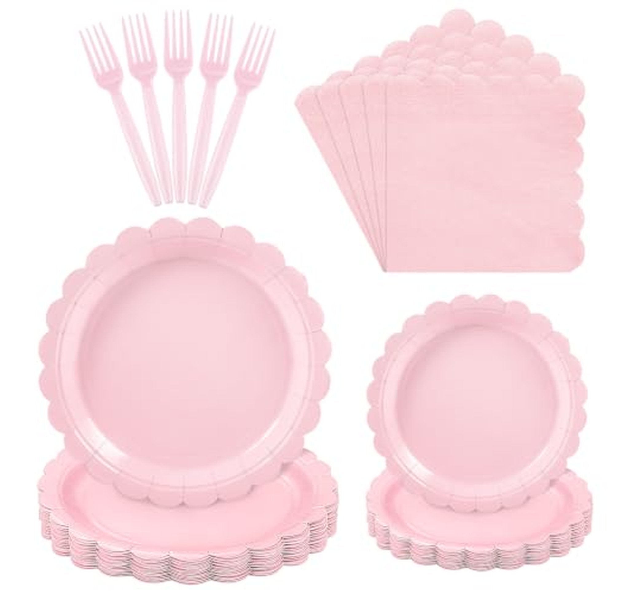 96 Piece Disposable Party Plates and Napkins Set