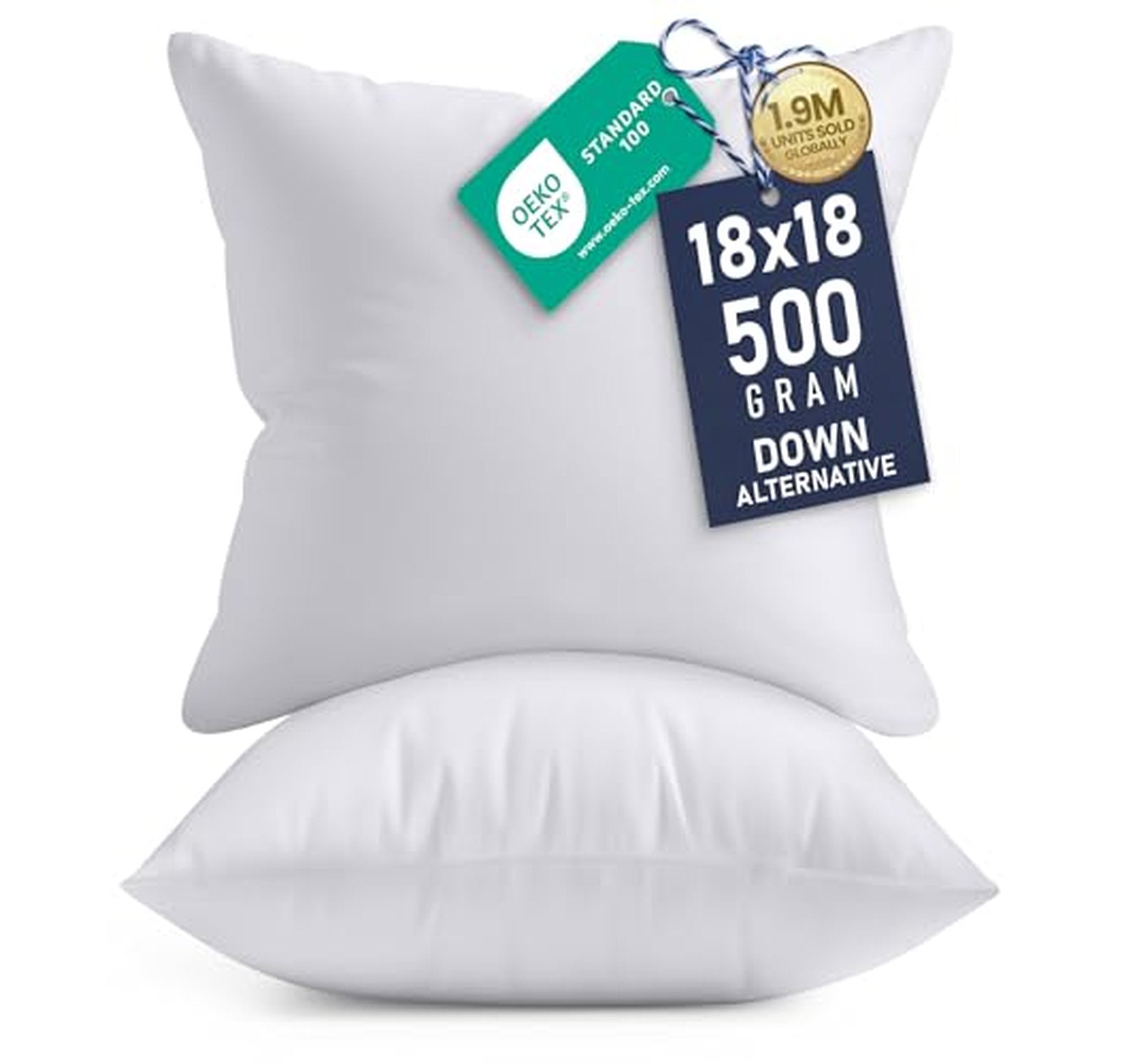 2 Pack Utopia Bedding 18x18 Throw Pillow Inserts