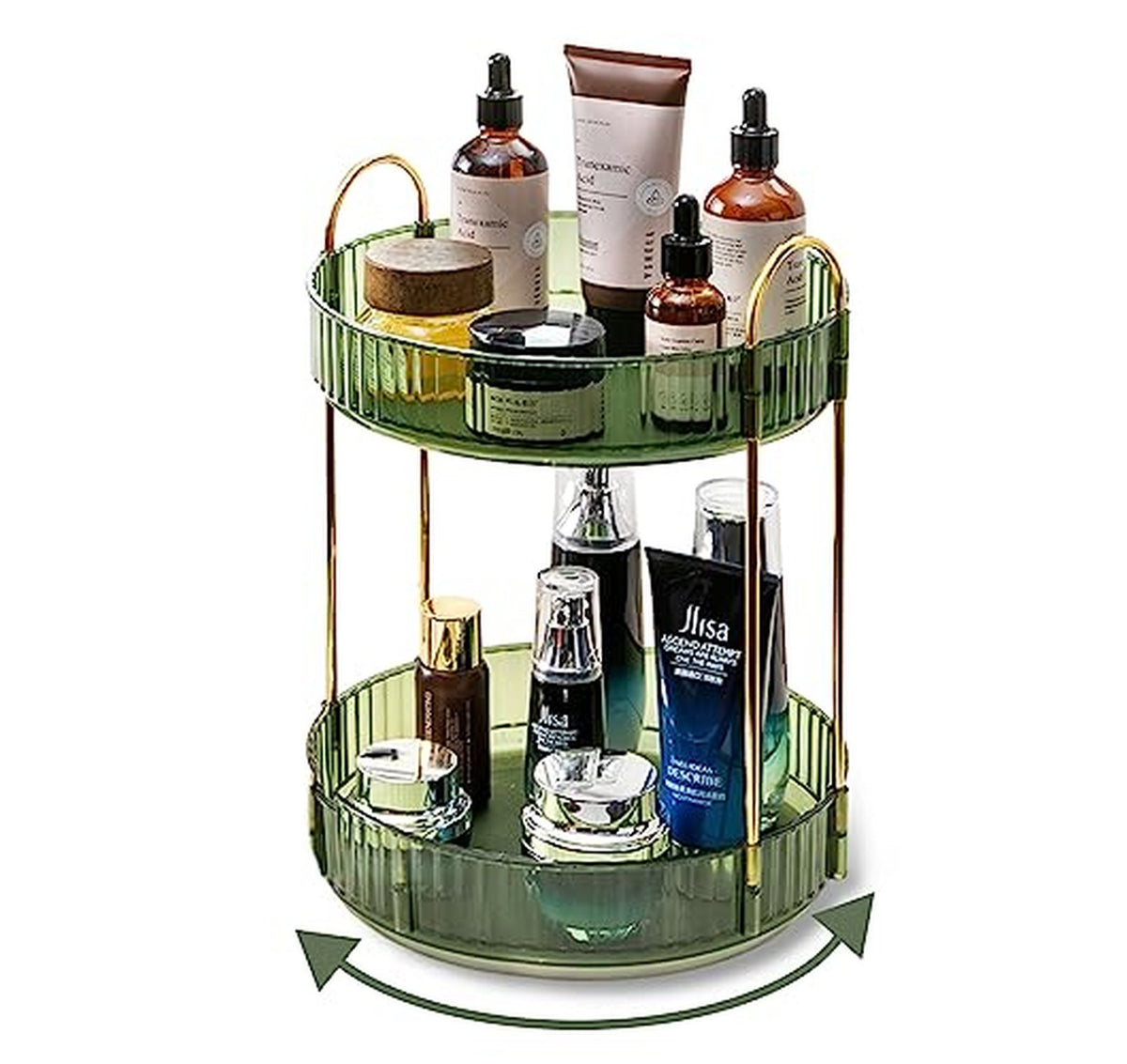 360 Rotating 2-Tier Makeup and Skincare Organizer