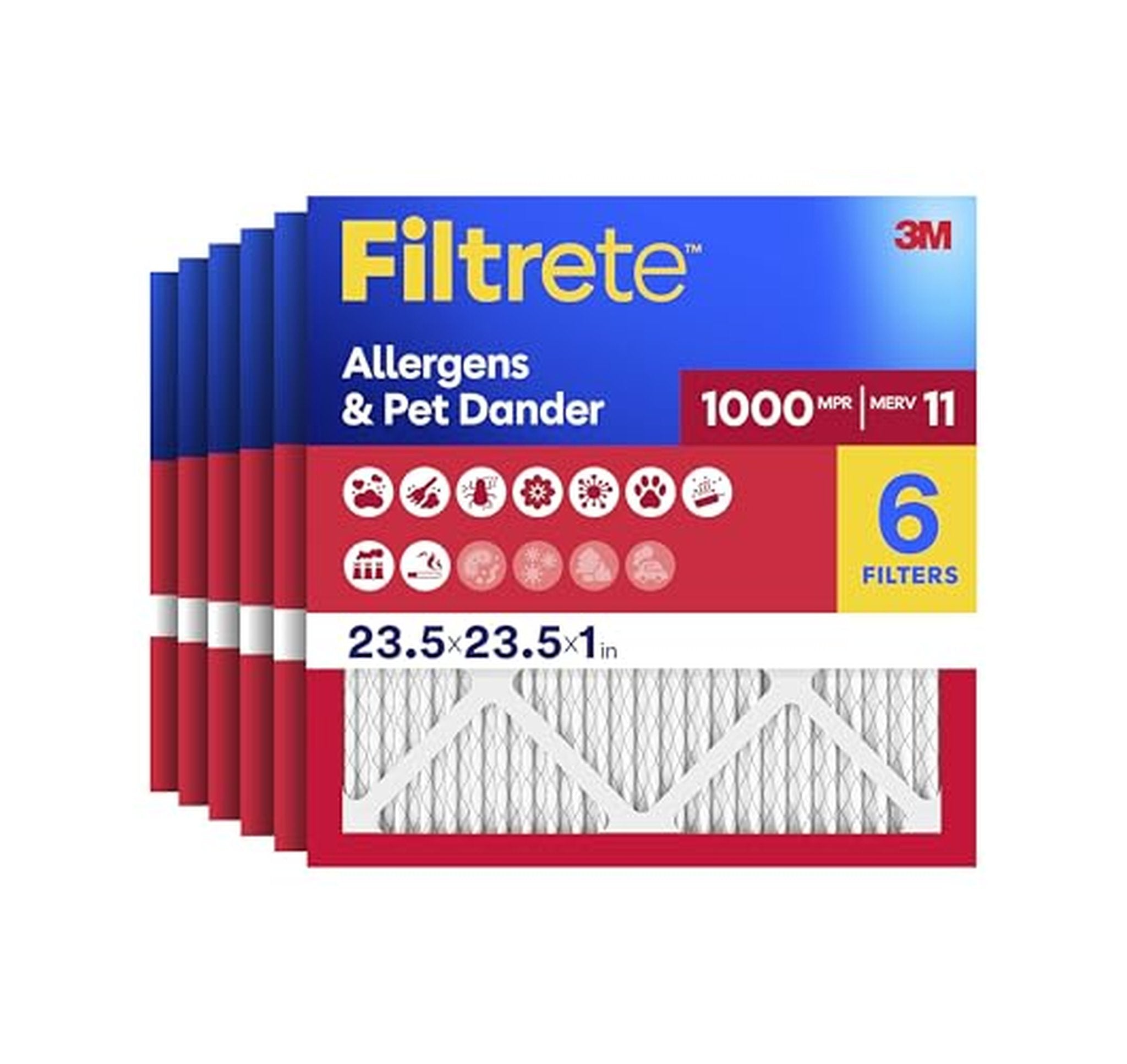 6 Pack Filtrete 23.5x23.5 MERV 11 Air Filters
