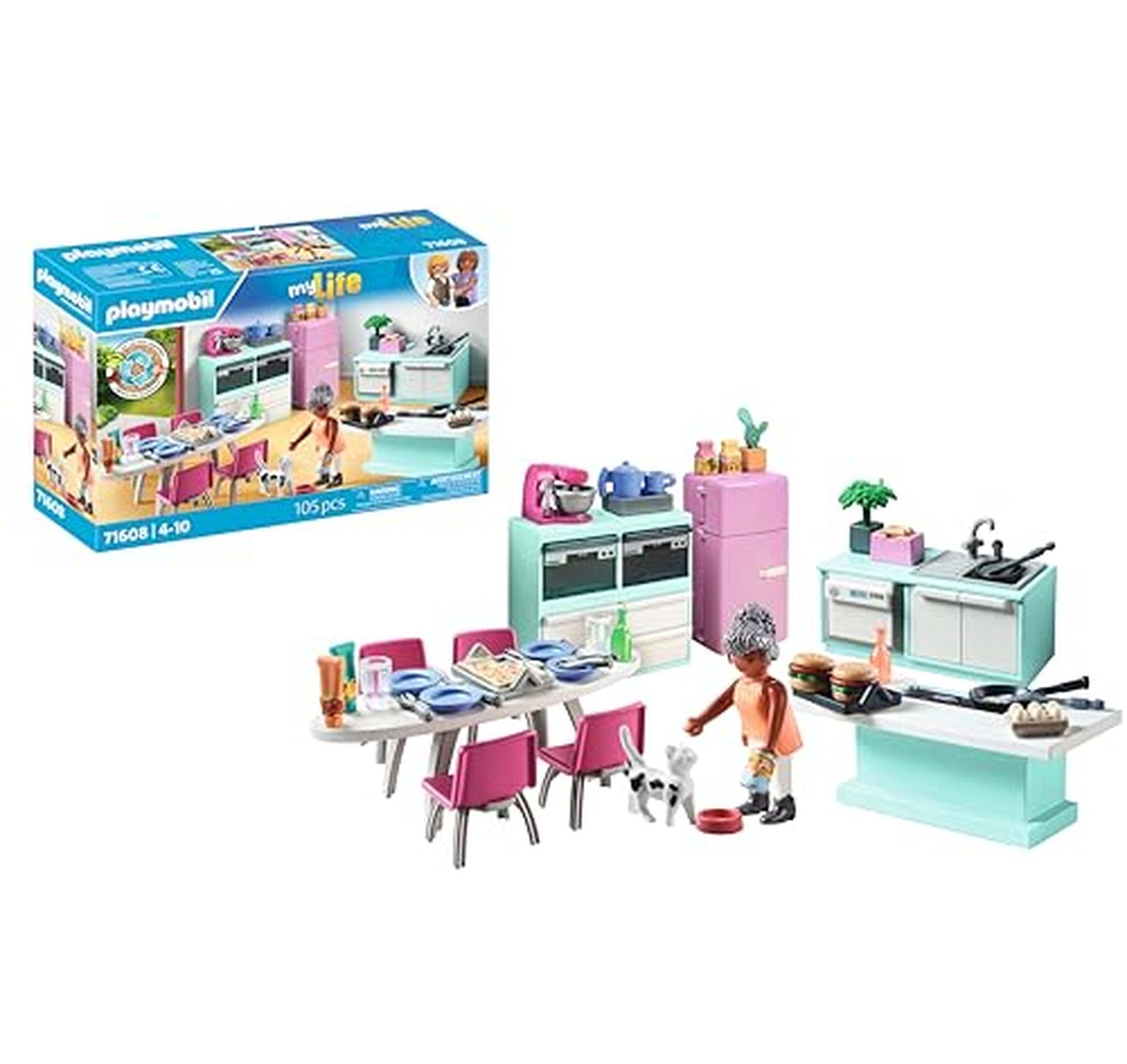 Playmobil Toy Kitchen Playset with Dining Table