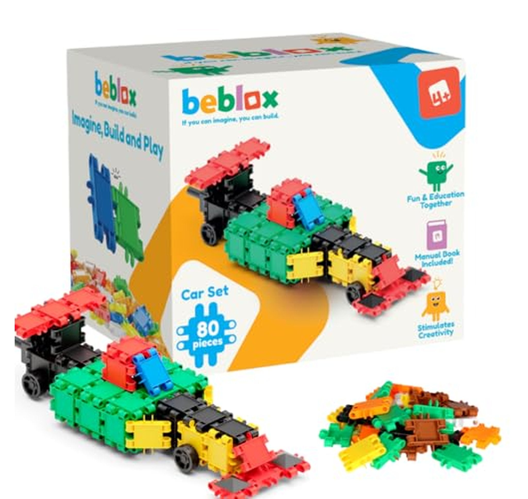 80 Piece STEM Car Building Blocks Set