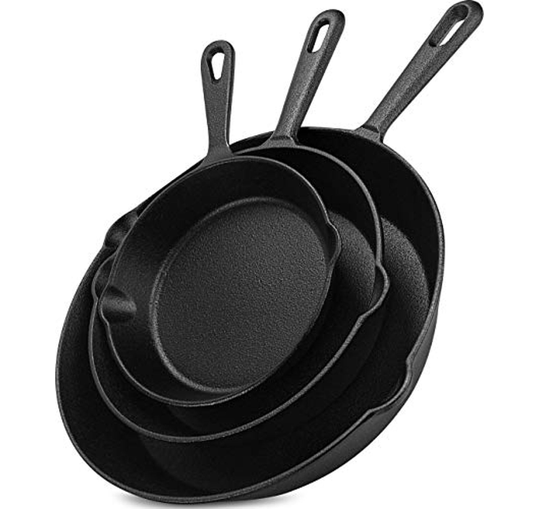 3 Pack Pre-Seasoned Cast Iron Skillet Set