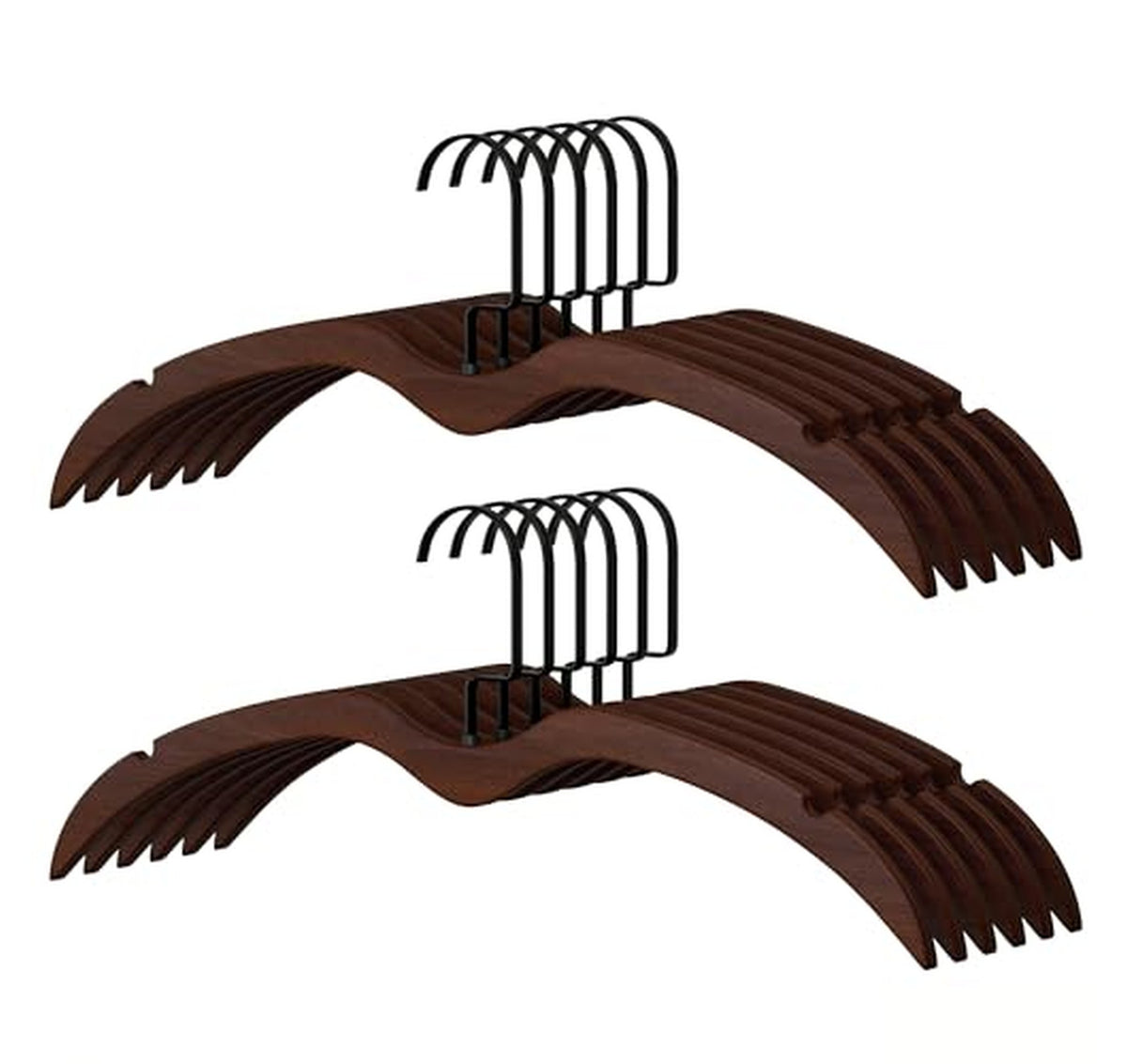 12 Pack Space Saving Wooden Clothes Hangers