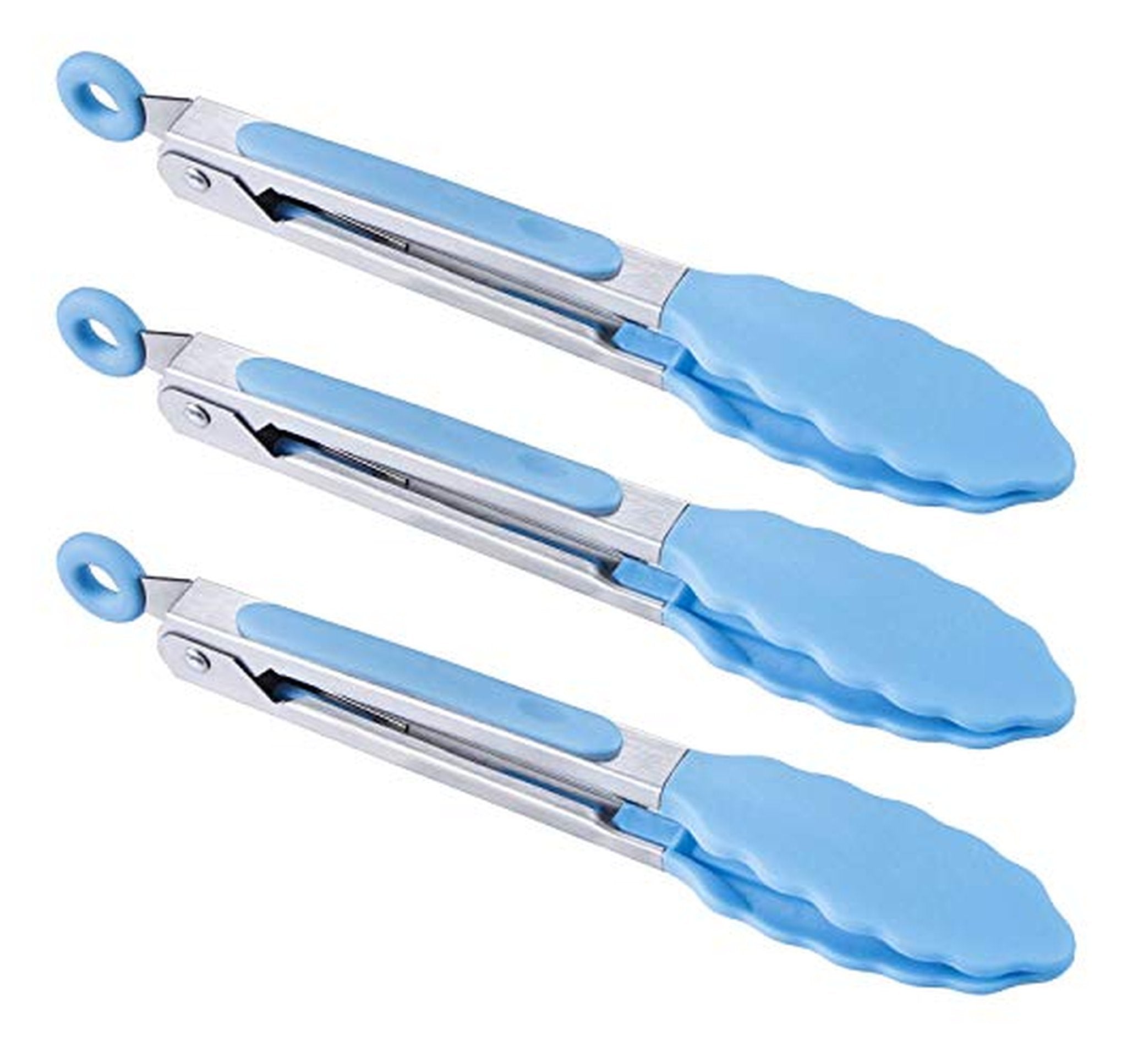 3 Pack Mini Silicone Kitchen Food Tongs