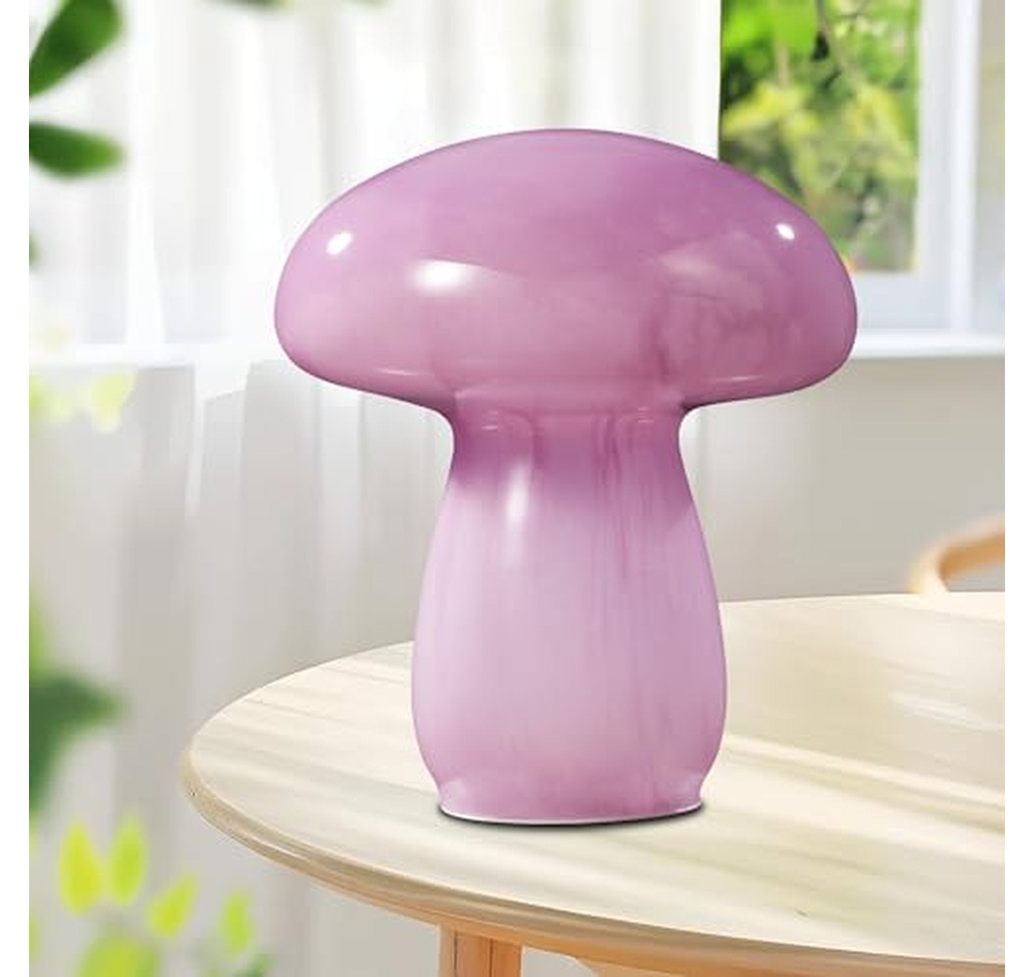 Mushroom Glass Bedside Table Lamp, 7-Inch