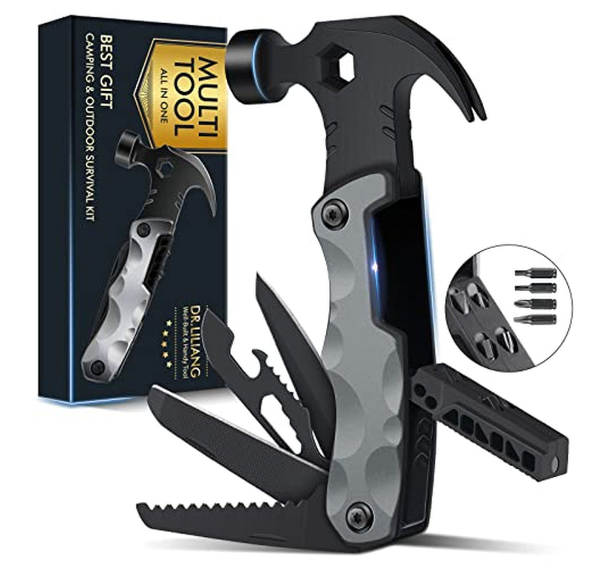 13-in-1 Multitool Hammer Survival Camping Gadget