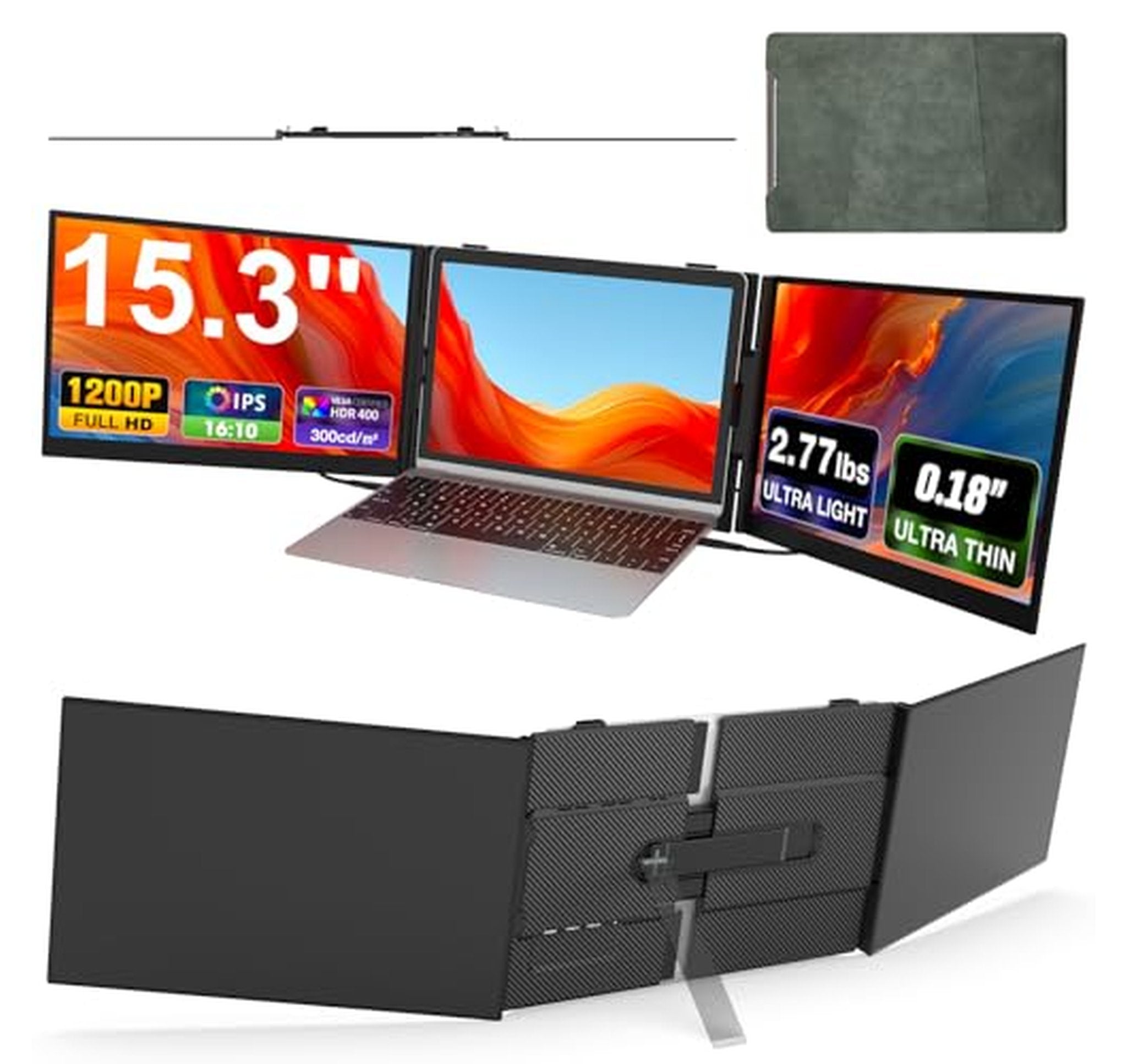 15.3-Inch FHD Portable Laptop Screen Extender Monitor