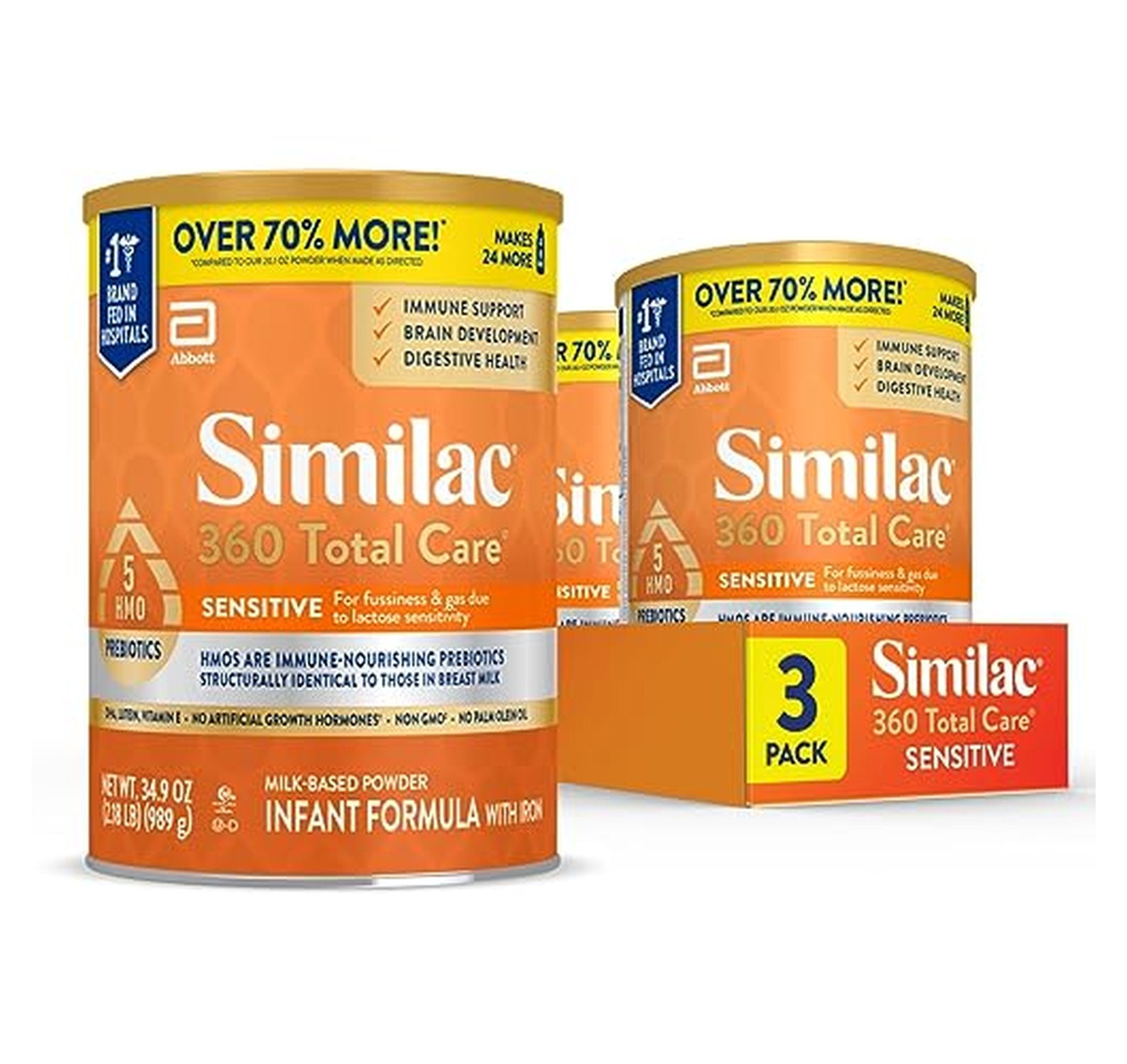 3 Pack Similac 360 Total Care Sensitive Infant Formula