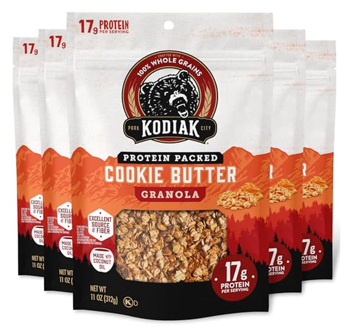 5 Pack KODIAK CAKES Cookie Butter Protein Granola