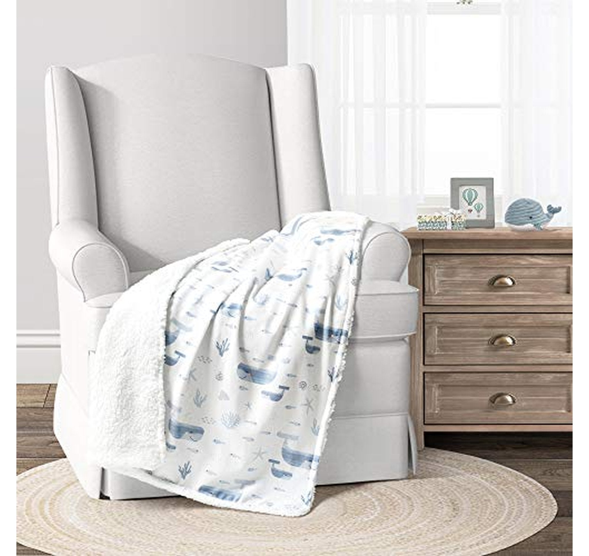 Lush Decor Baby Seaside Sherpa Throw Blanket