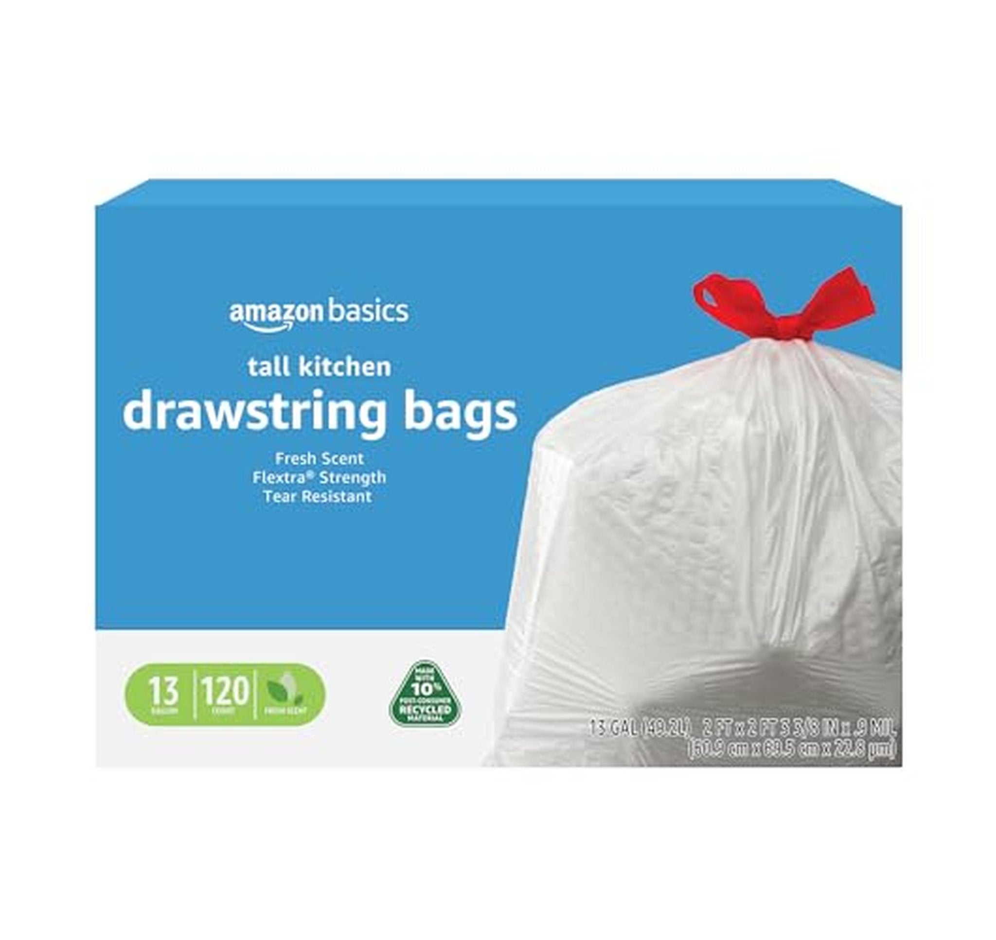 120 Count Amazon Basics Tall Kitchen Trash Bags