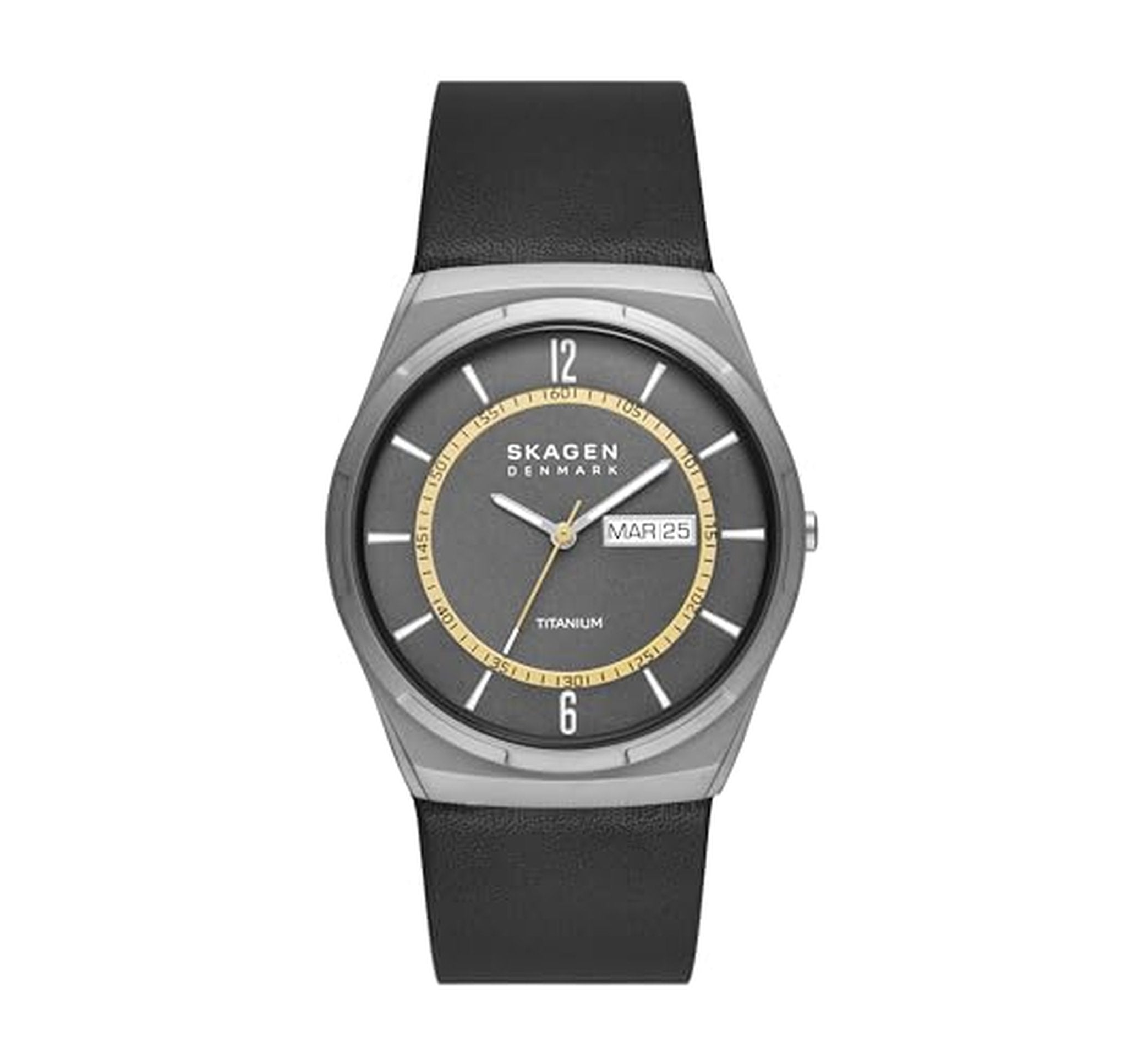 Skagen Melbye Titanium Case Leather Band Watch