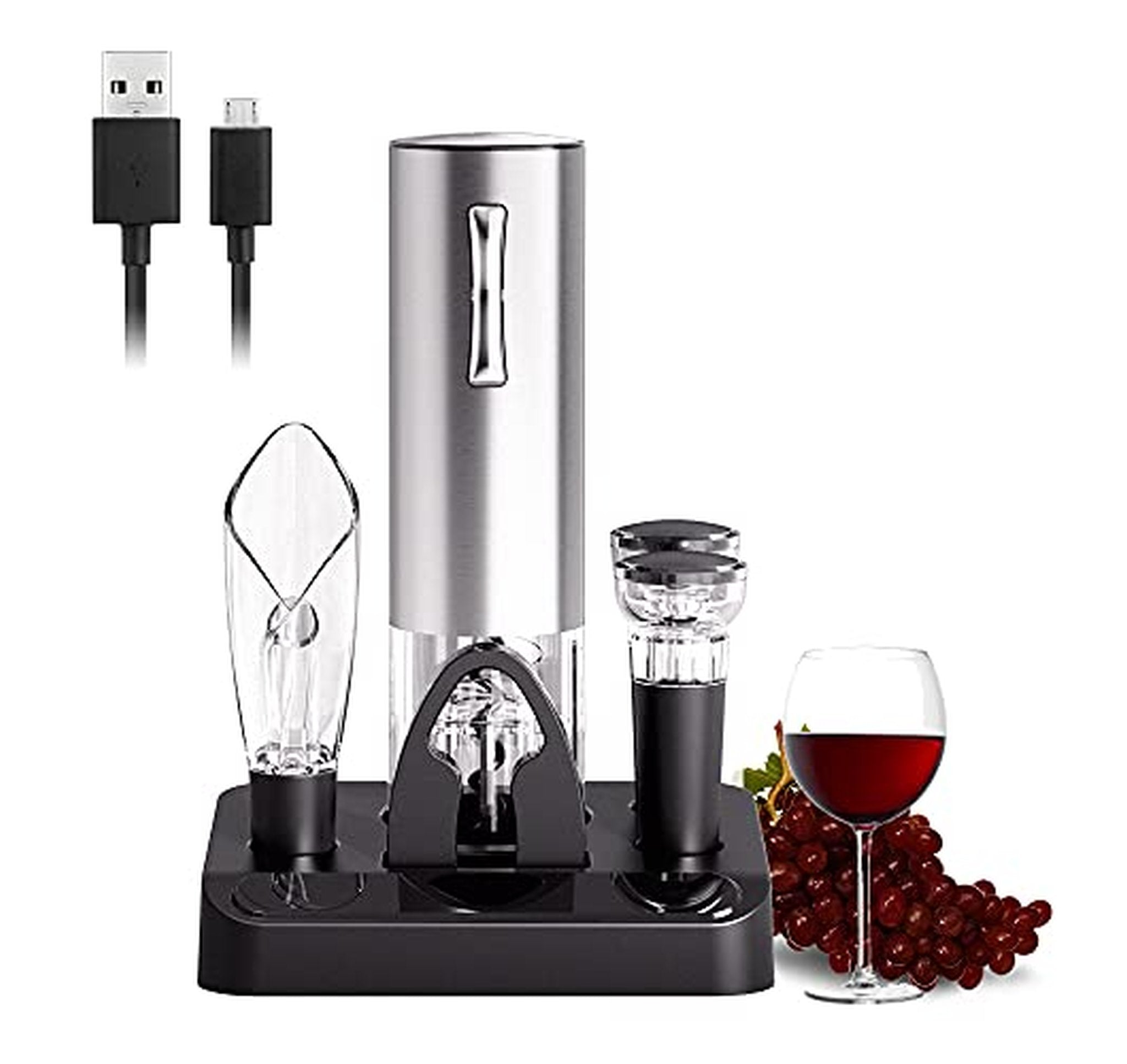 Rechargeable Electric Wine Opener Set with Accessories