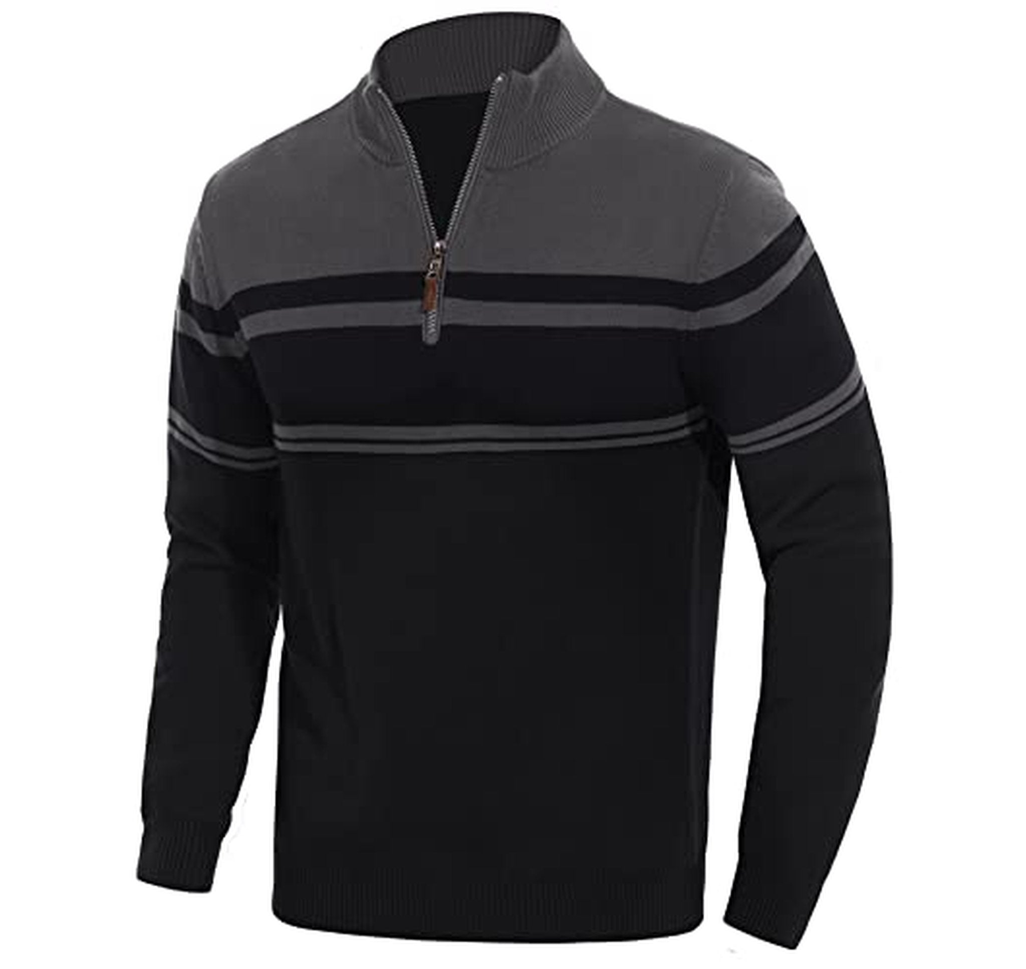 Quarter Zip Thermal Knit Fleece Pullover Sweater