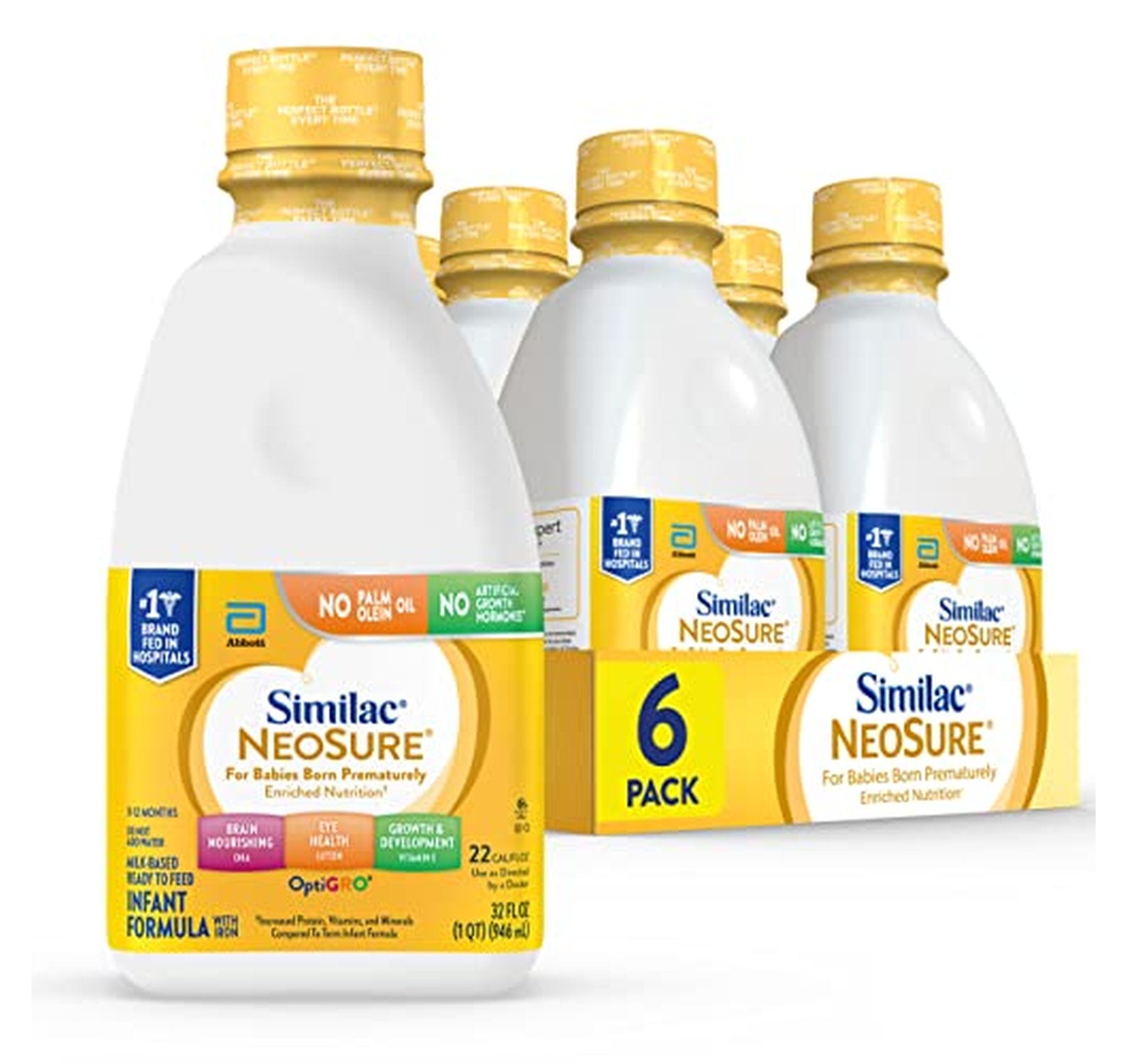 6 Pack Similac NeoSure Premature Infant Formula Bottles (OU-D)
