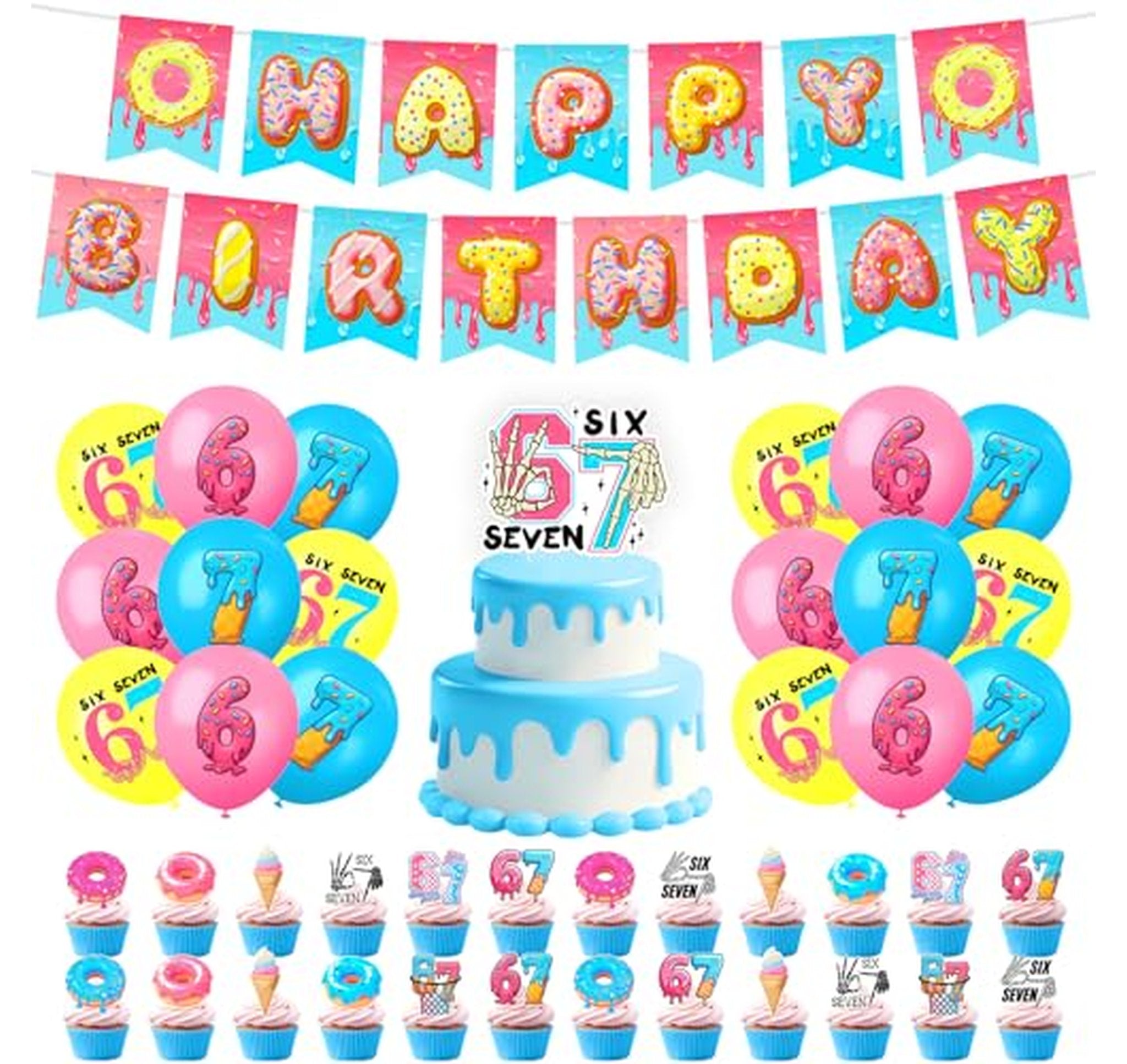 67 Meme Birthday Party Decoration Set