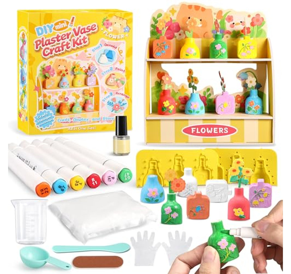 Kids Ceramic-Style Vase Painting Craft Kit