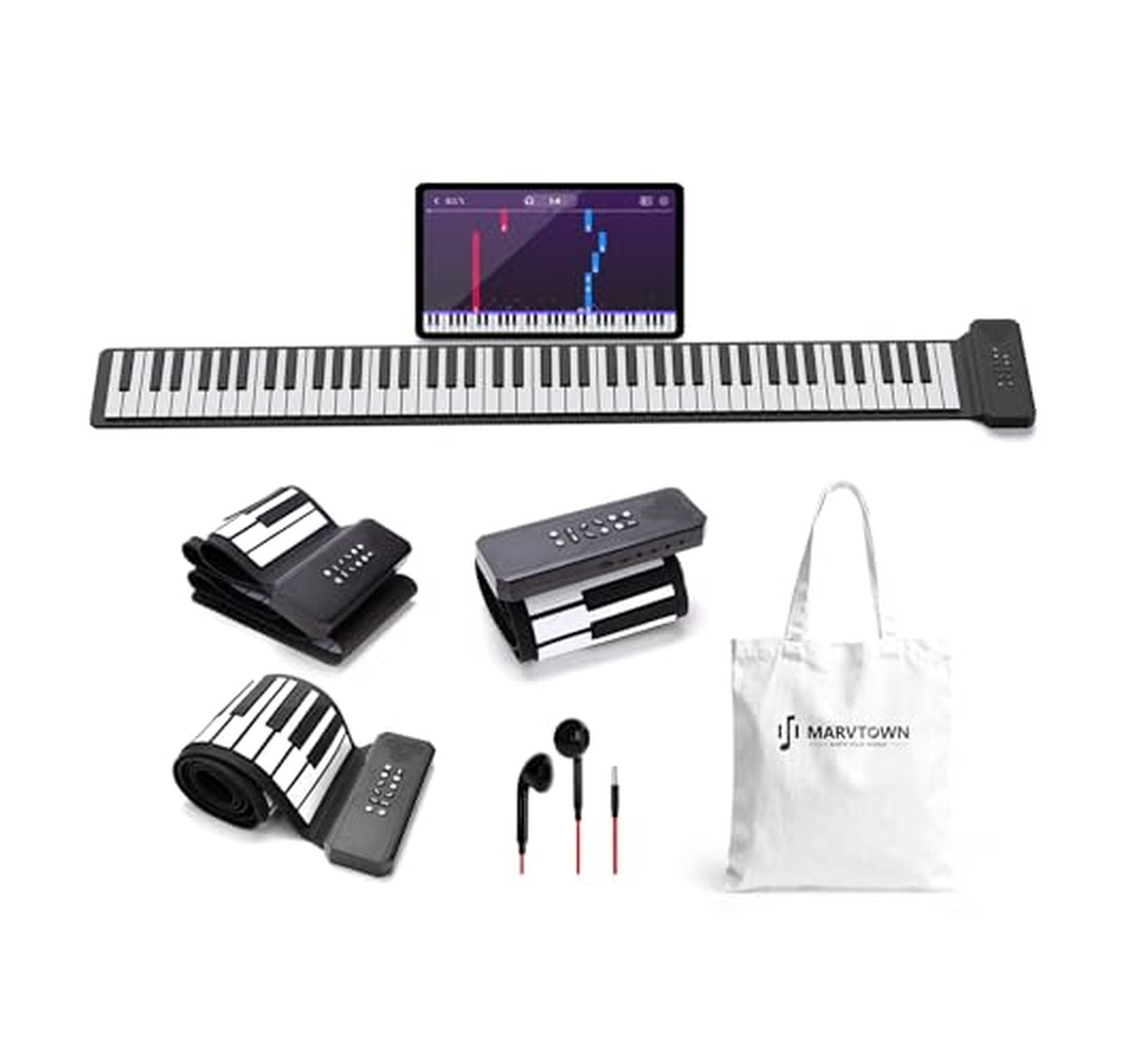 88-Key Roll Up Rechargeable Electronic Piano Keyboard