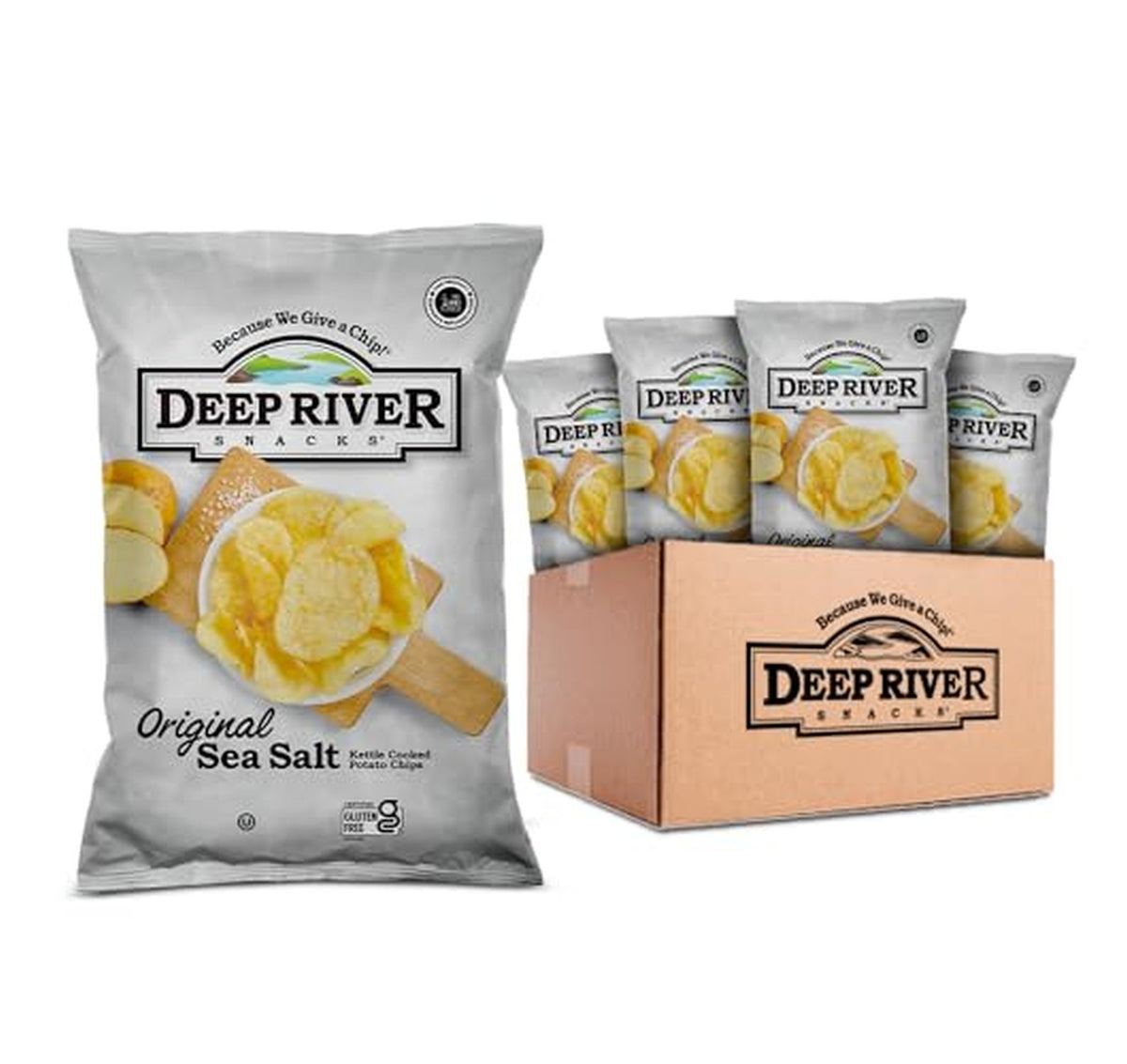 24 Pack Deep River Snacks Sea Salt Kettle Chips