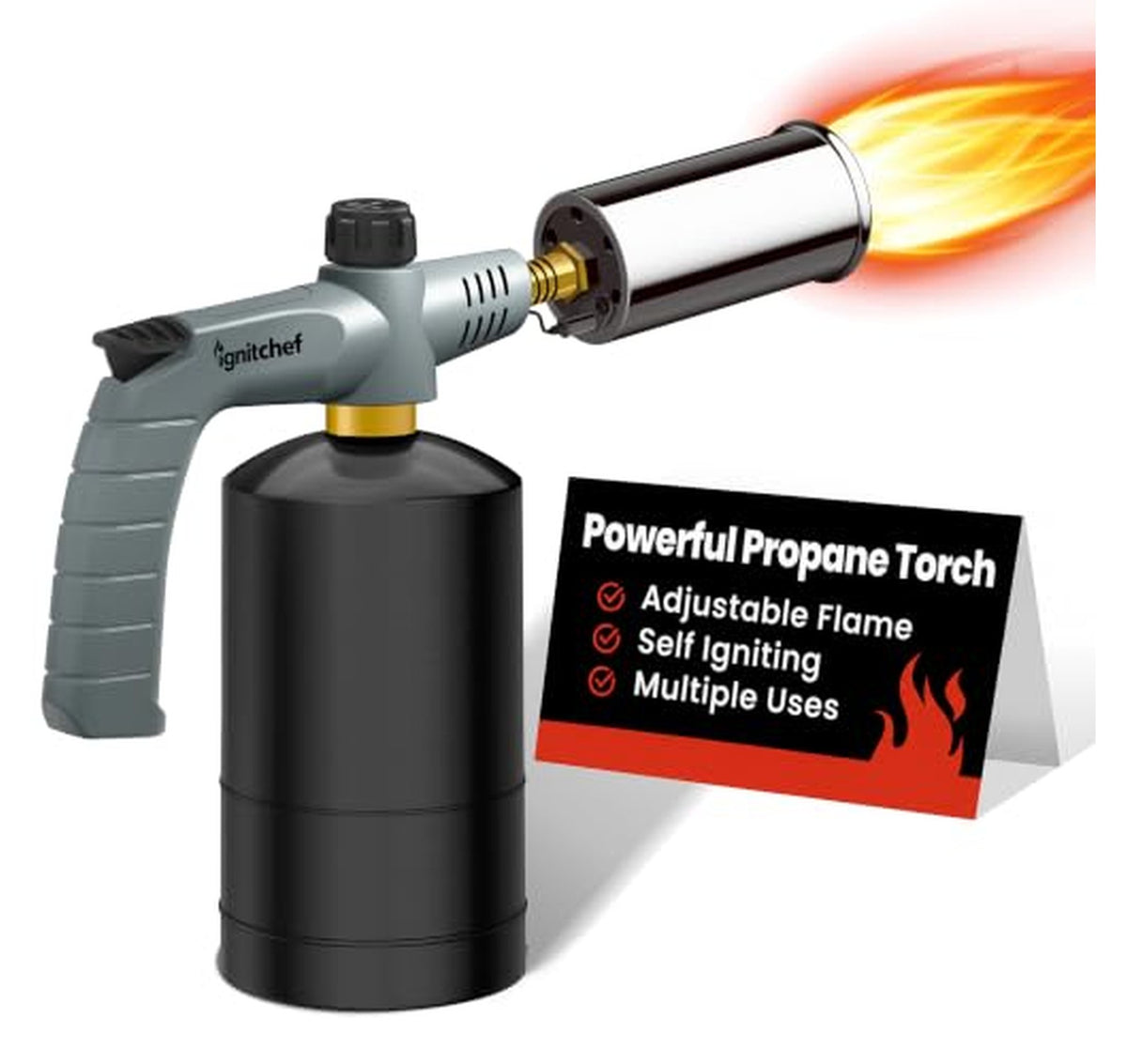 Adjustable 3272°F Propane Torch Gun with Ignition