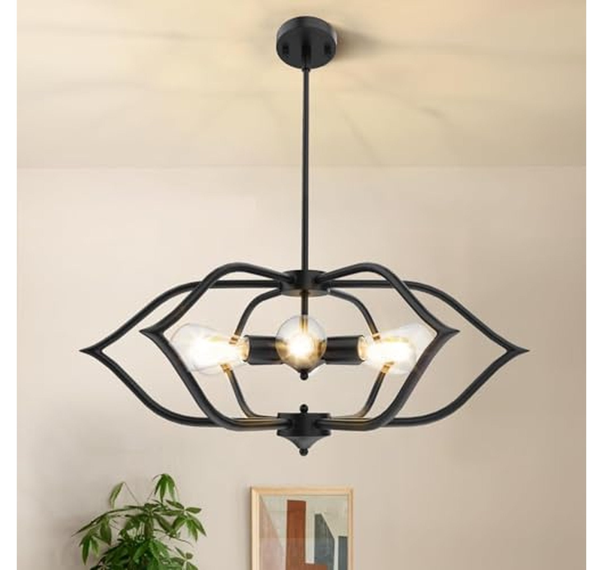 6-Light Farmhouse Flower Chandelier Pendant Light