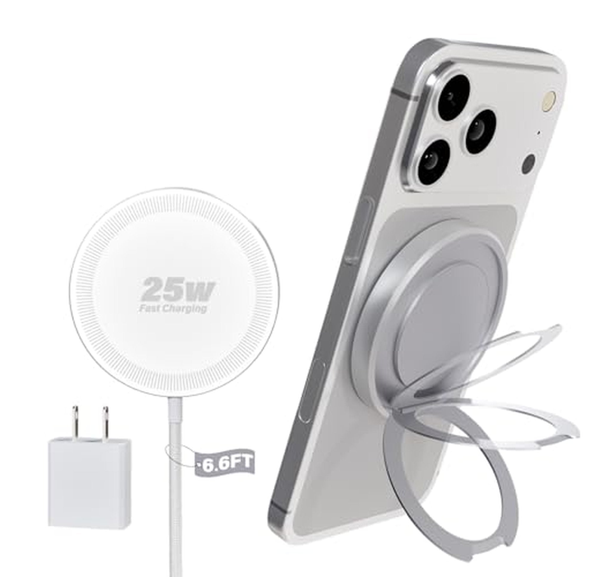 25W Magnetic Wireless Fast Charging Pad with Kickstand