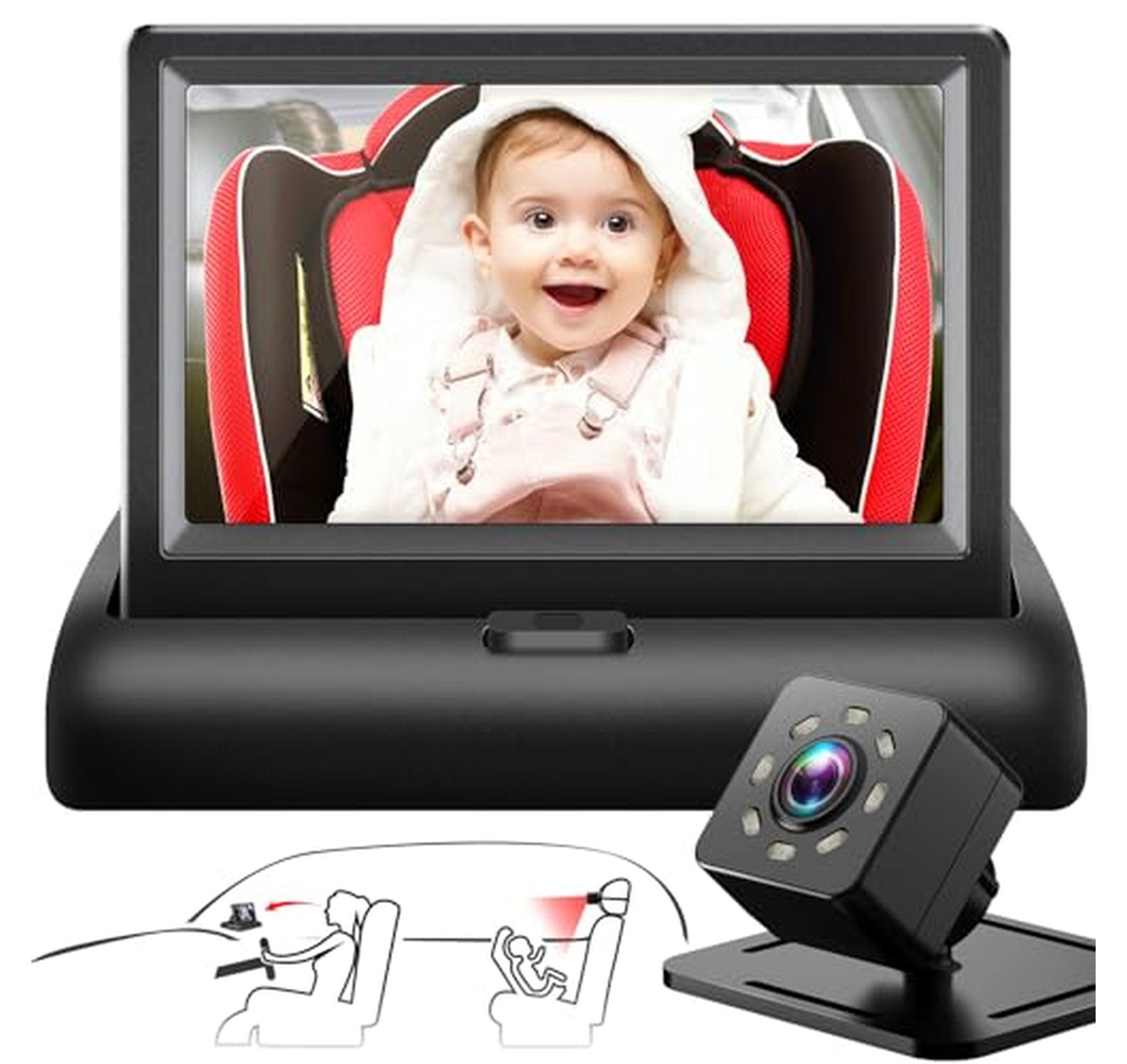 HD Night Vision Baby Car Seat Camera Monitor