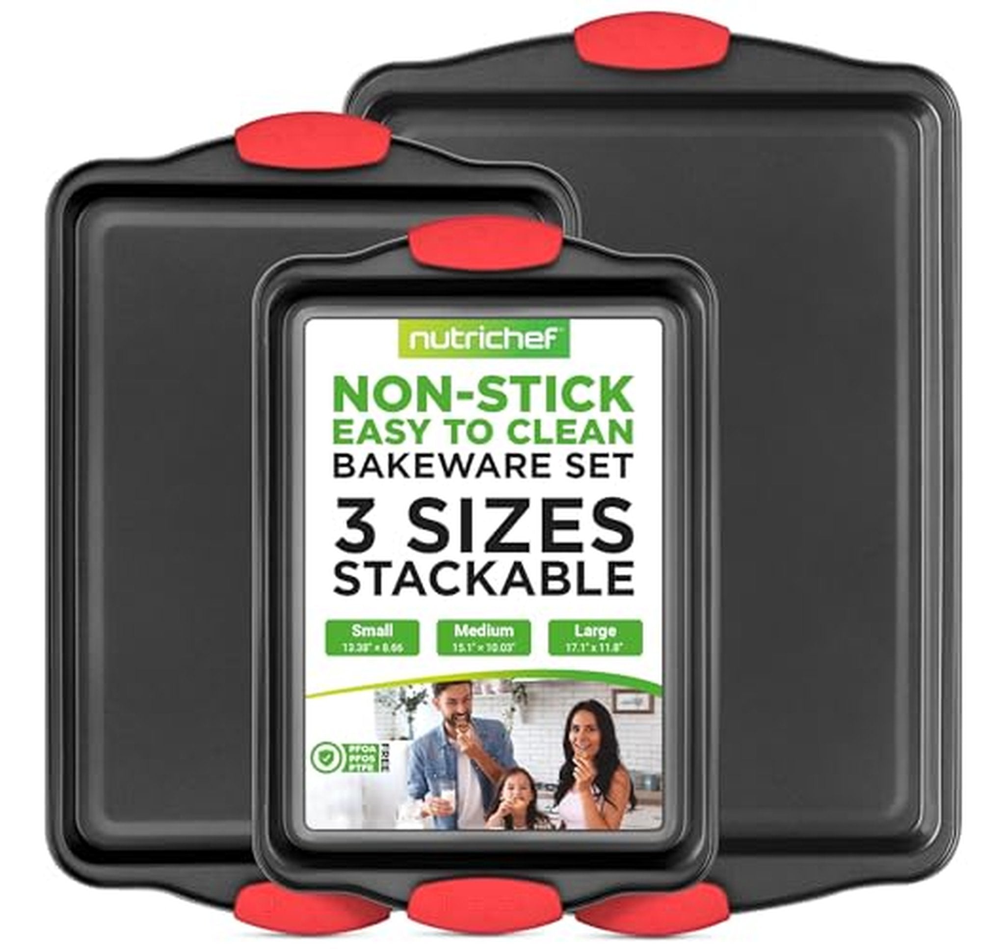 3 Piece Nonstick Steel Oven Baking Pan Set