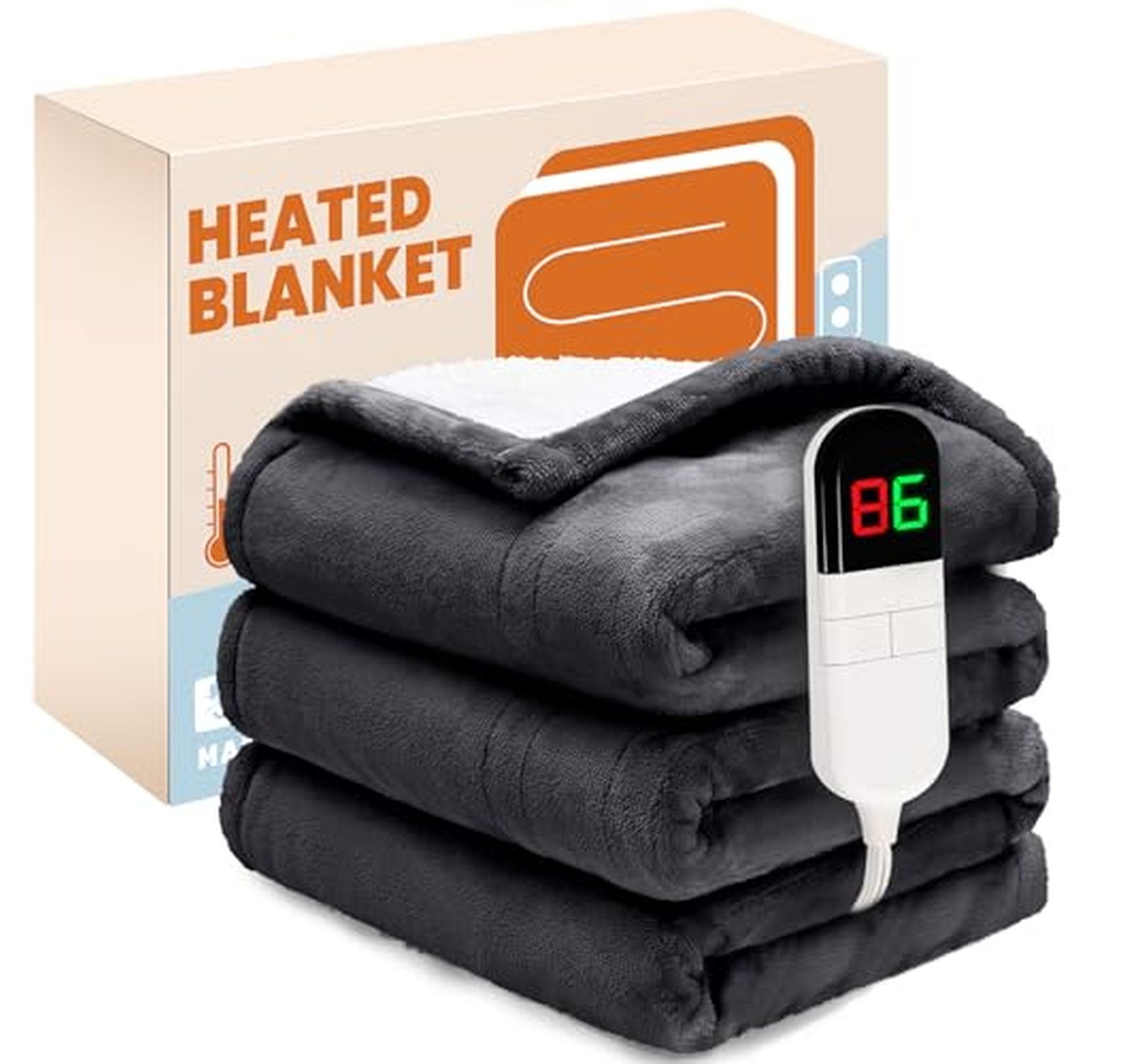 Electric Heated Sherpa Fleece Throw Blanket