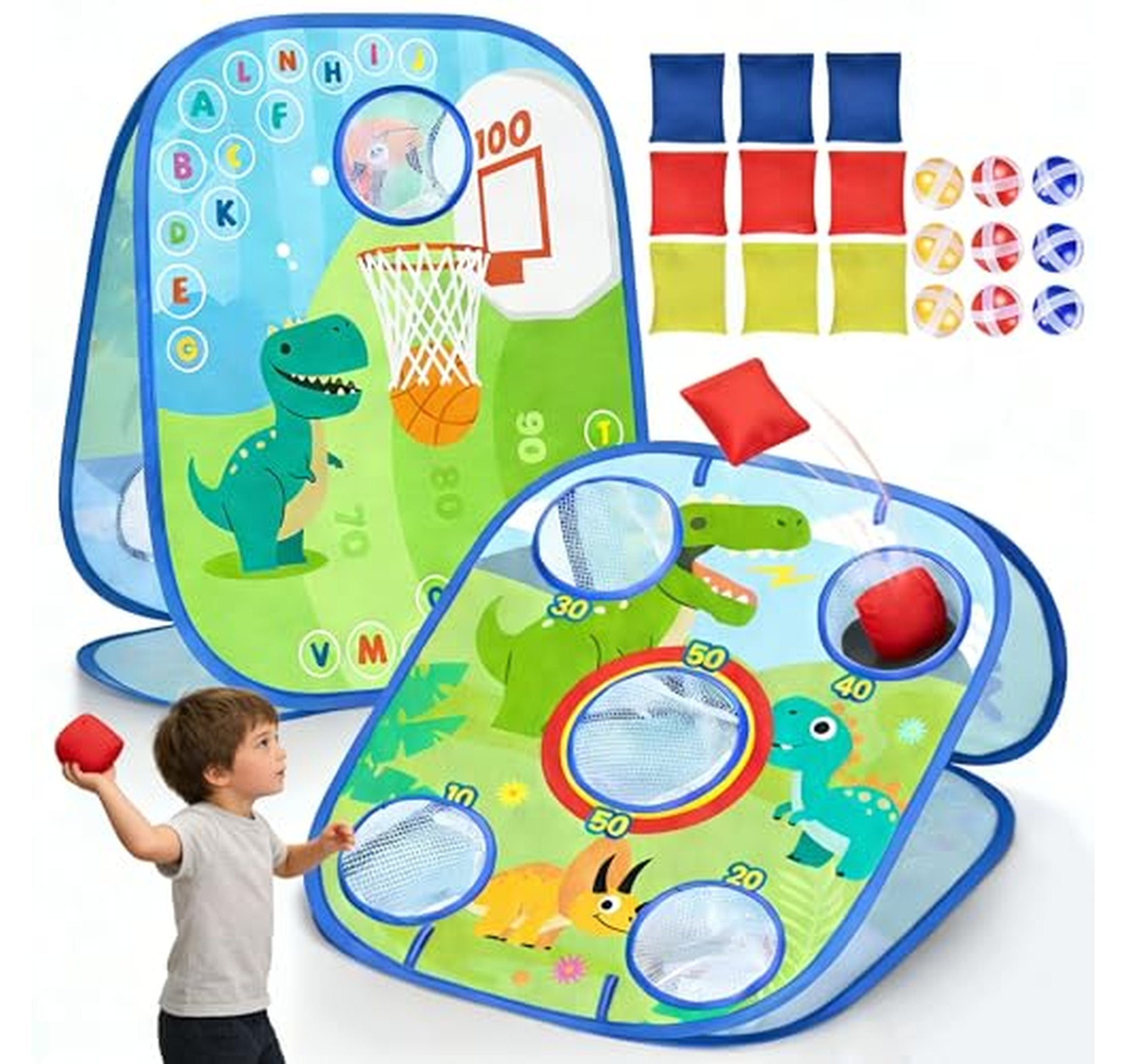 6-in-1 Dinosaur Bean Bag Toss Learning Game