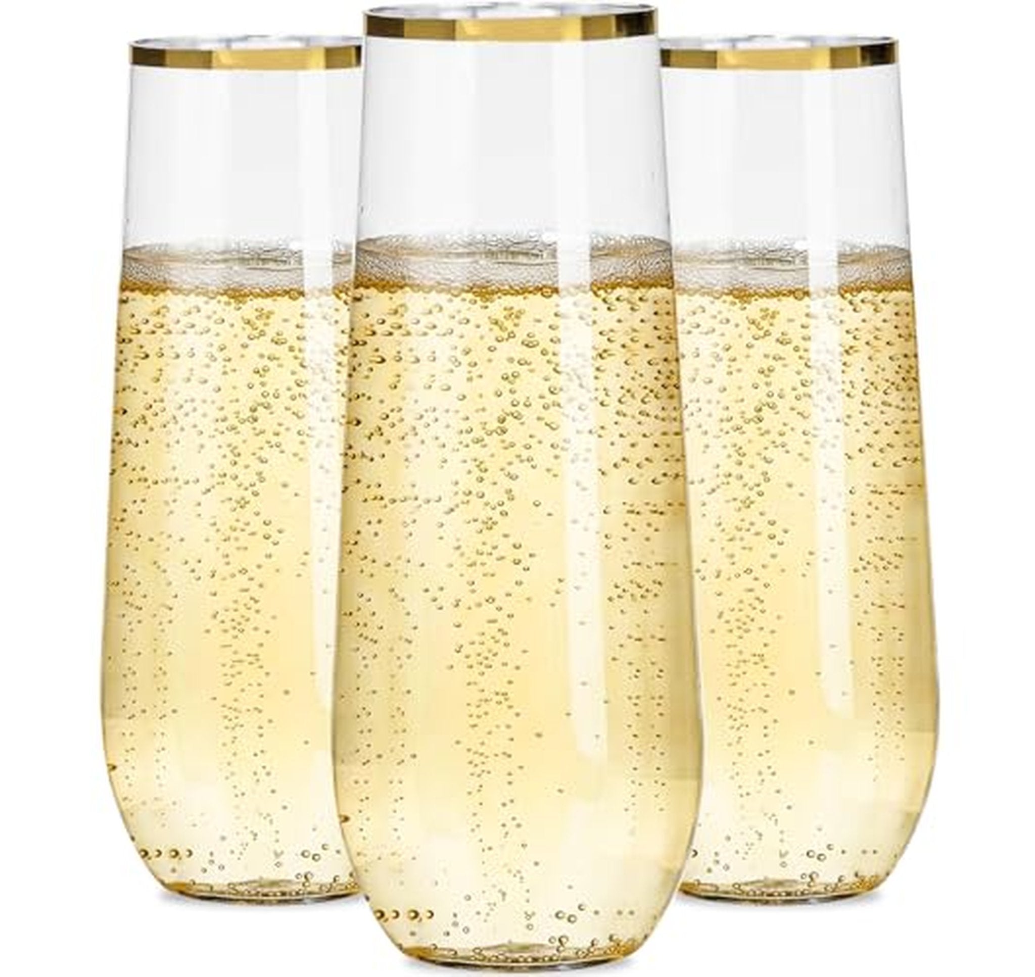 24 Pack 9 Oz Plastic Stemless Champagne Flutes
