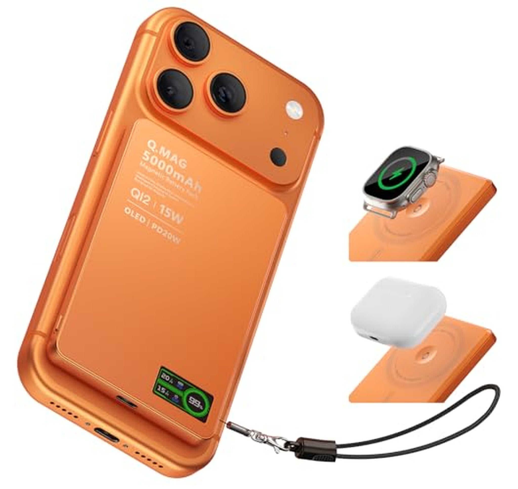 5000mAh Magnetic Wireless Power Bank for iPhone and Watch