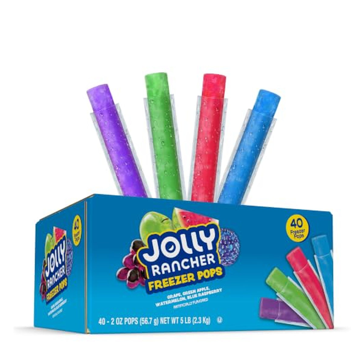 40 Count Jolly Rancher Fruit Flavored Freezer Pops