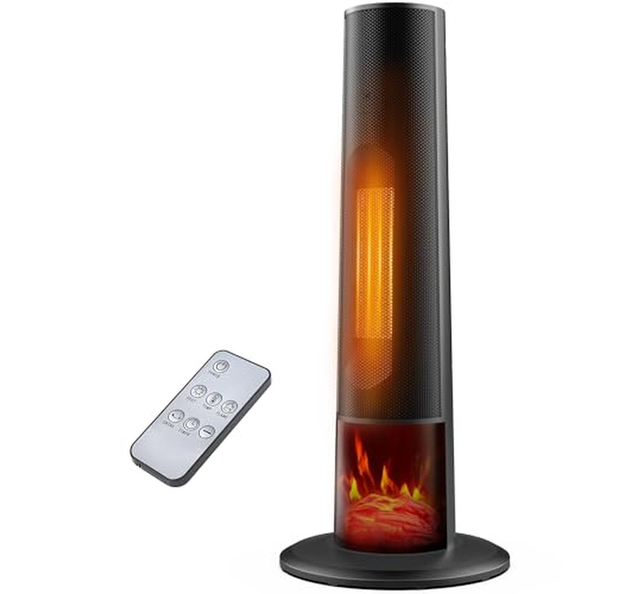 Oscillating Electric Tower Space Heater with 3D Flame