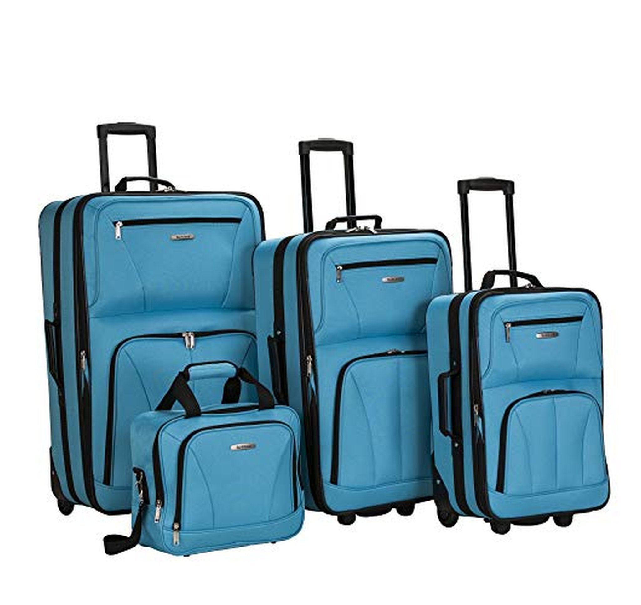 4 Piece Expandable Softside Upright Luggage Set