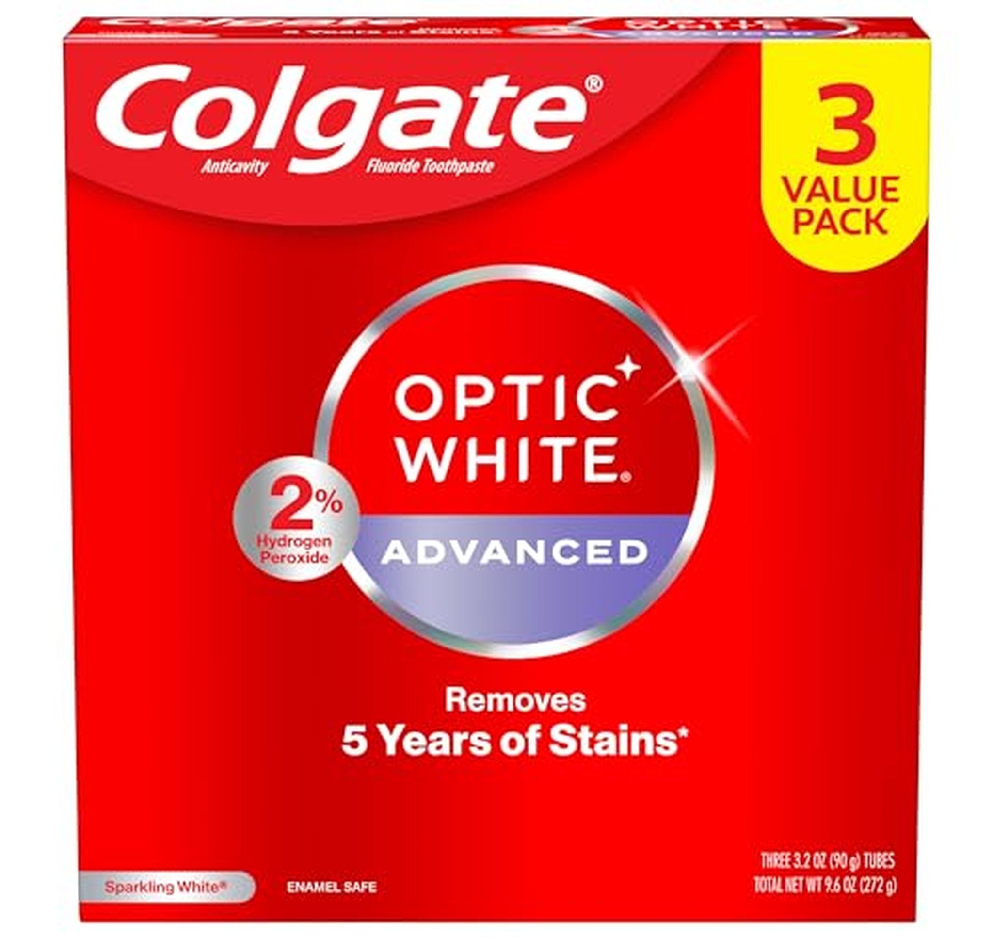 3 Pack Colgate Optic White Whitening Toothpaste