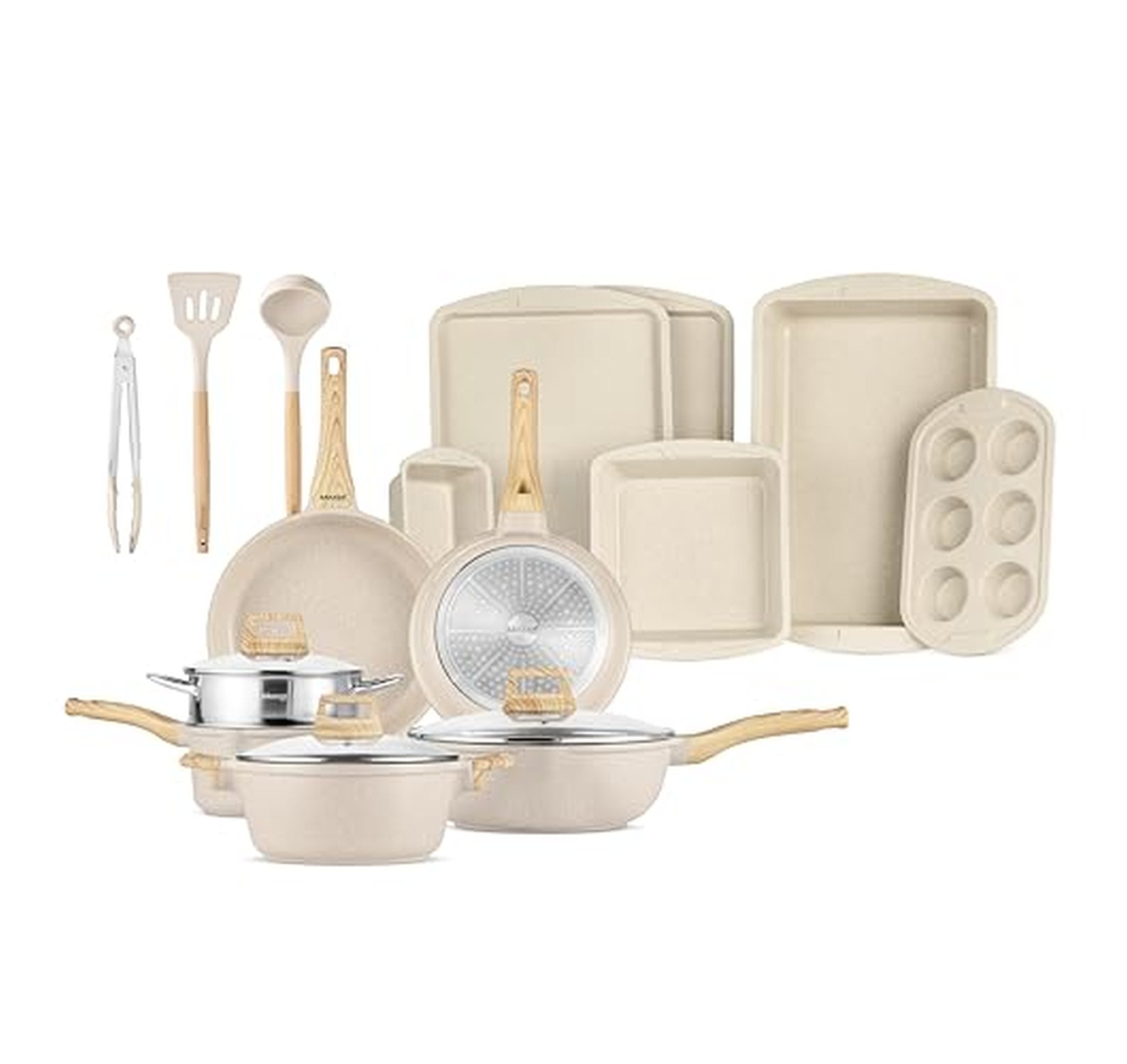 20-Piece Granite Nonstick Kitchen Cookware Set