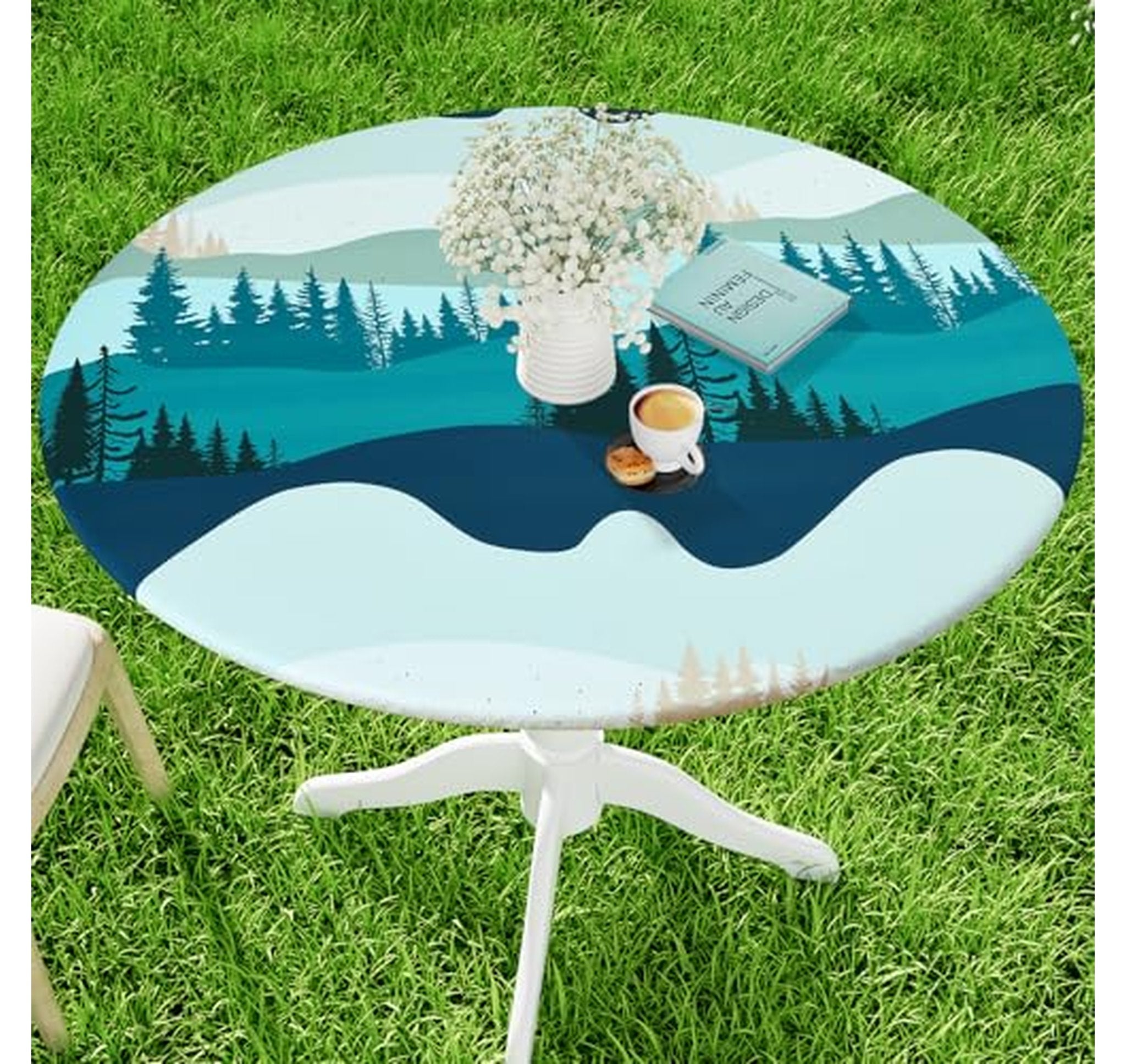 Stretch Fitted Round Tablecloth for 45"-56" Tables