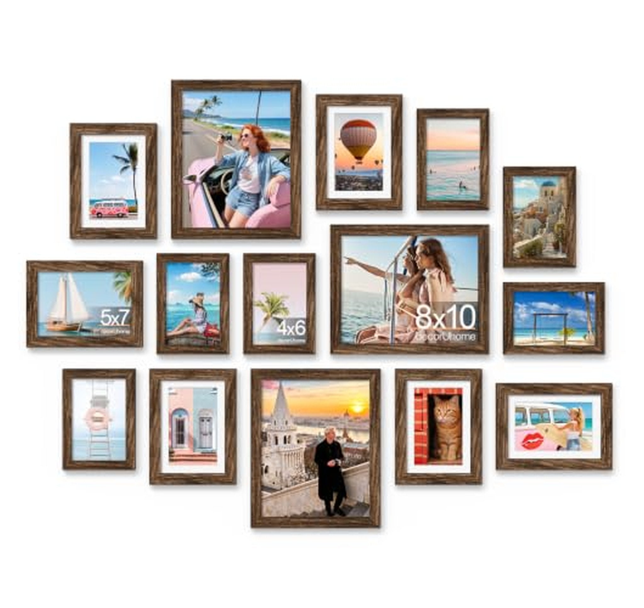 15 Pack Assorted Wall and Tabletop Picture Frames