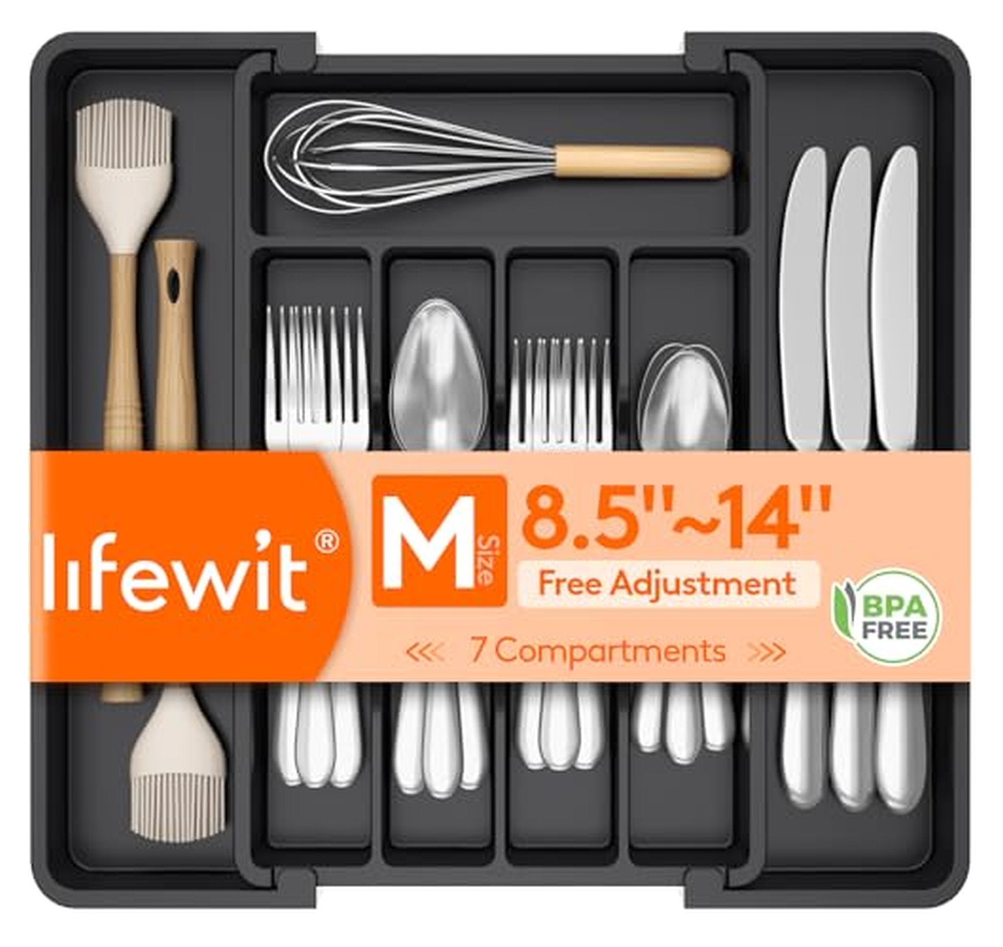 Expandable Silverware Drawer Organizer Utensil Tray