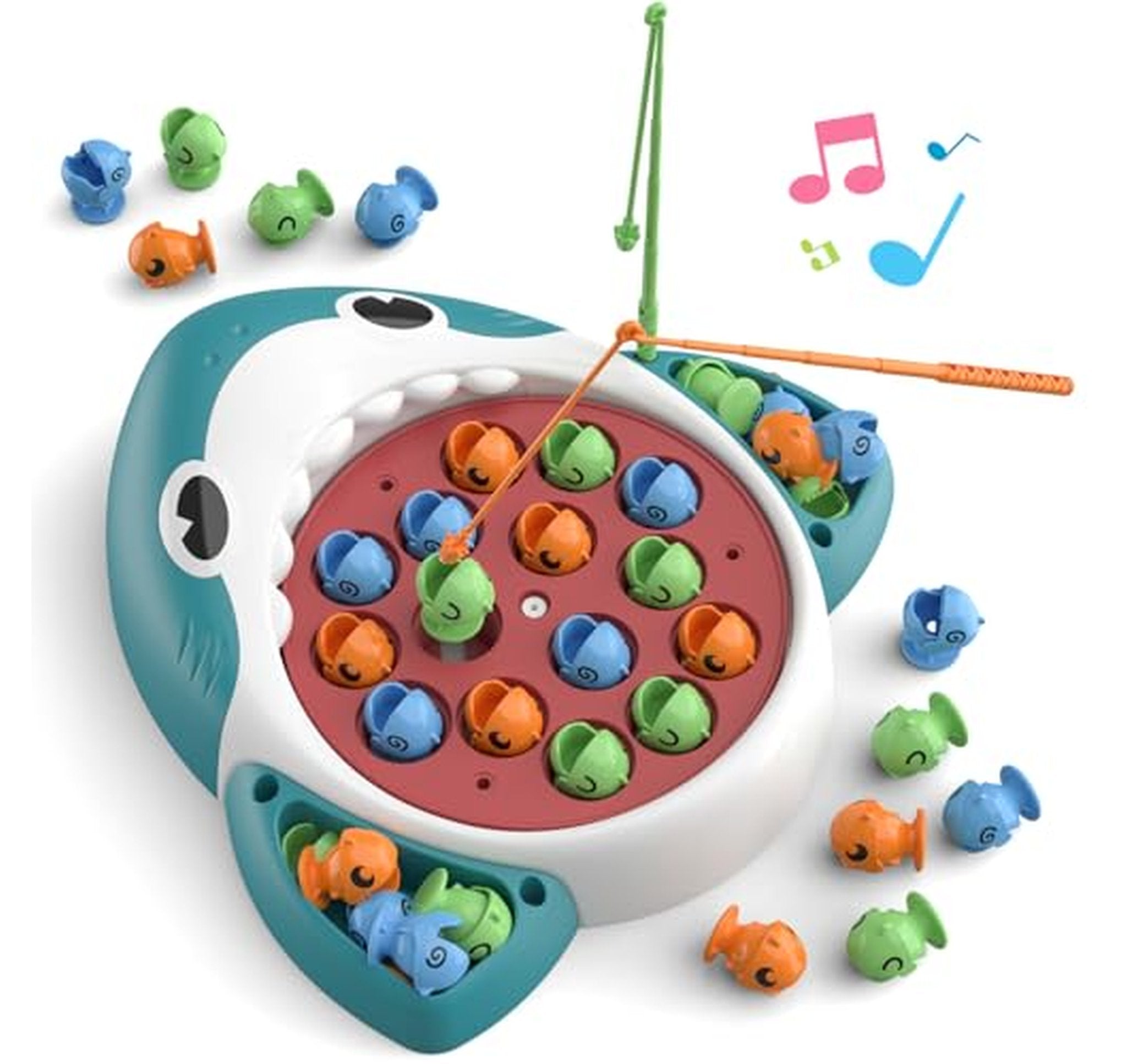 Rotating Musical Shark Fishing Game, 20 Fish