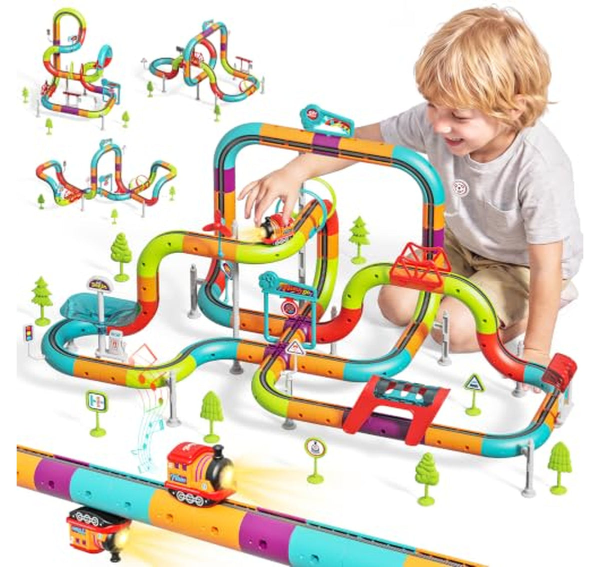 121 Piece Electric Train Infinity Race Track Set